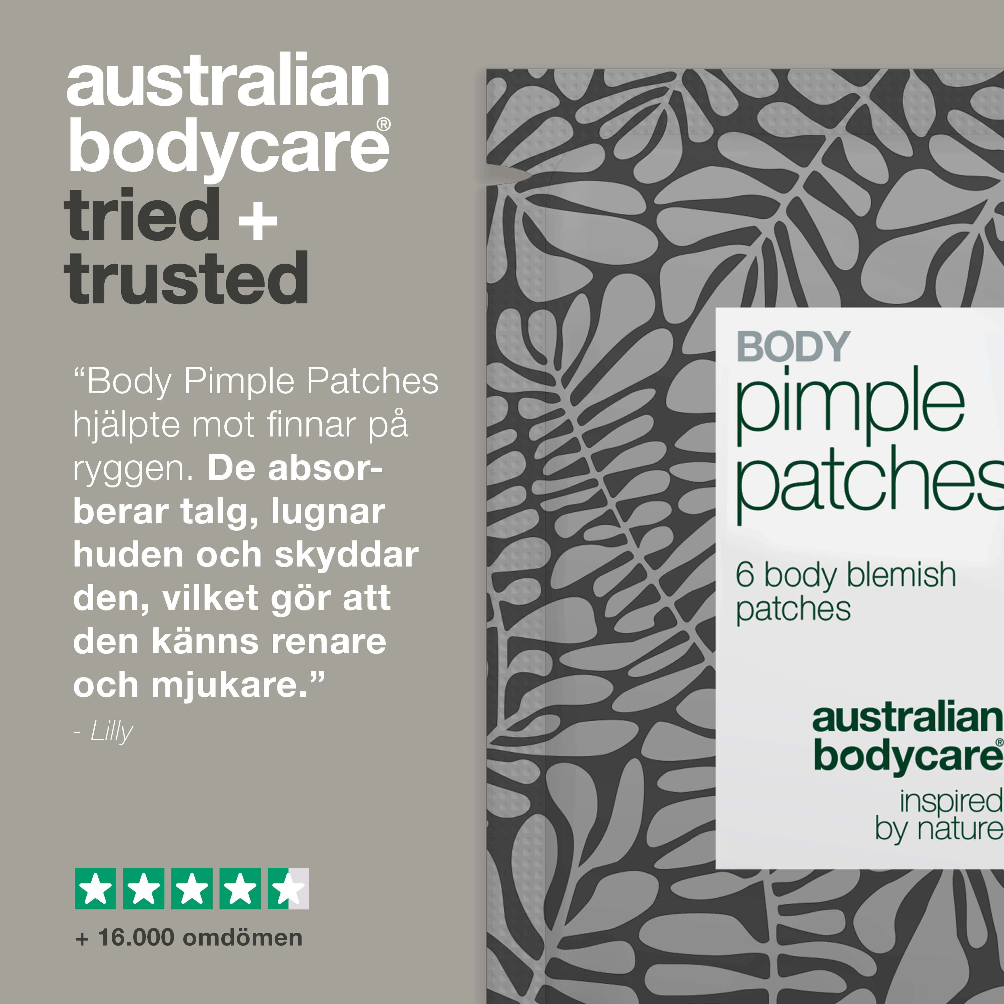 Body Pimple Patches – Finnplåster för kropp, rygg & bröst — Ta bort finnar på rygg, bröst och axlar med Body Pimple Patches. Absorberar talg och skyddar huden mot bakterier.