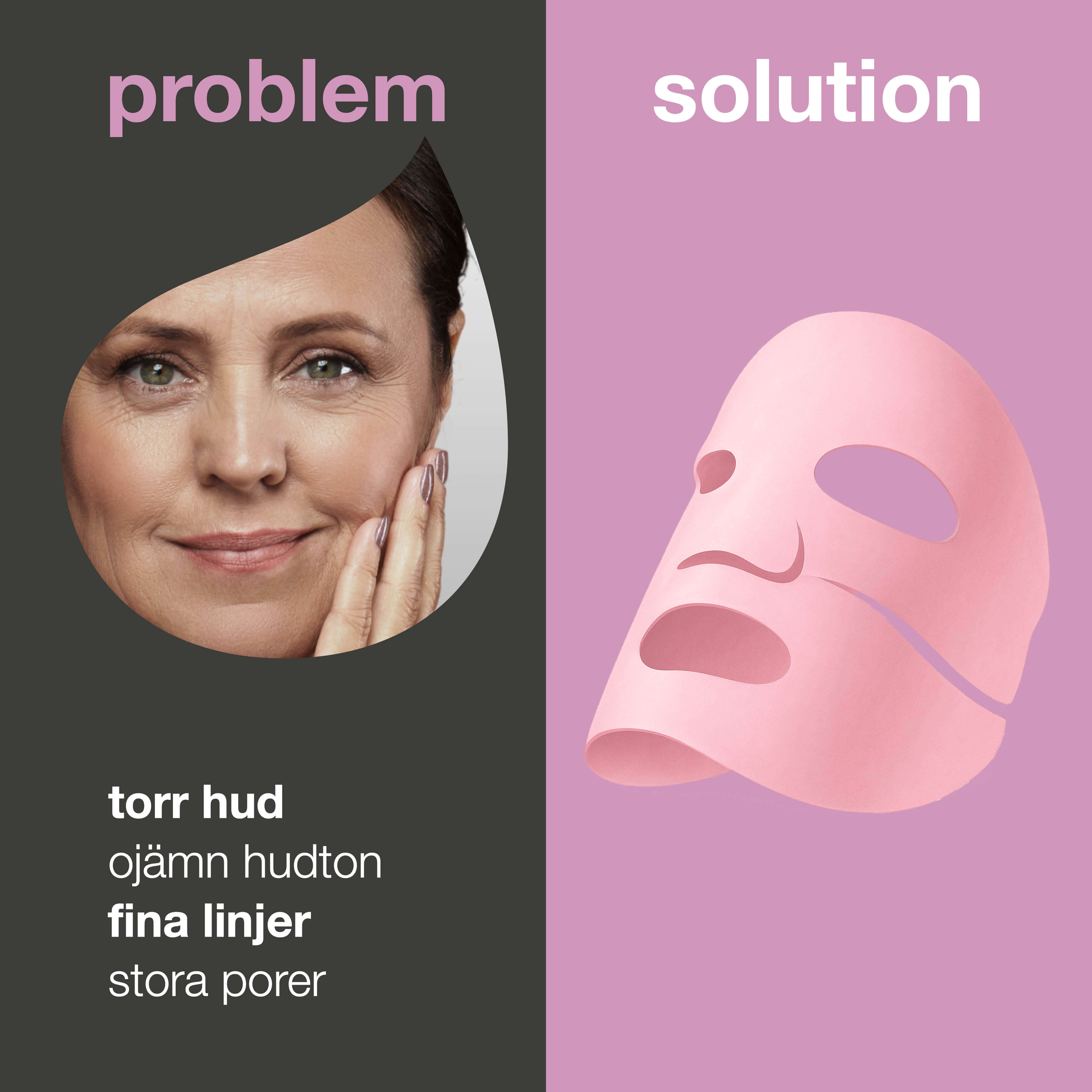 B12 Kollagenmask för torr och trött hud med ojämn struktur — B12 Kollagenmask för torr, trött hud. Innehåller B12, niacinamid, peptider, kollagen och hyaluronsyra för återfuktning och fasthet.