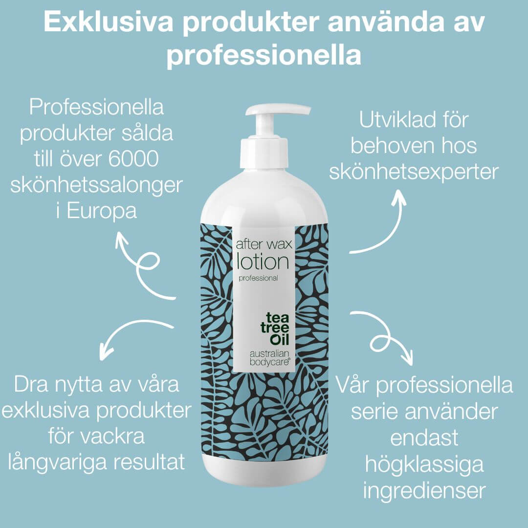 Professionell Lotion för användning efter vaxning, brasiliansk vaxning och vaxning av benen