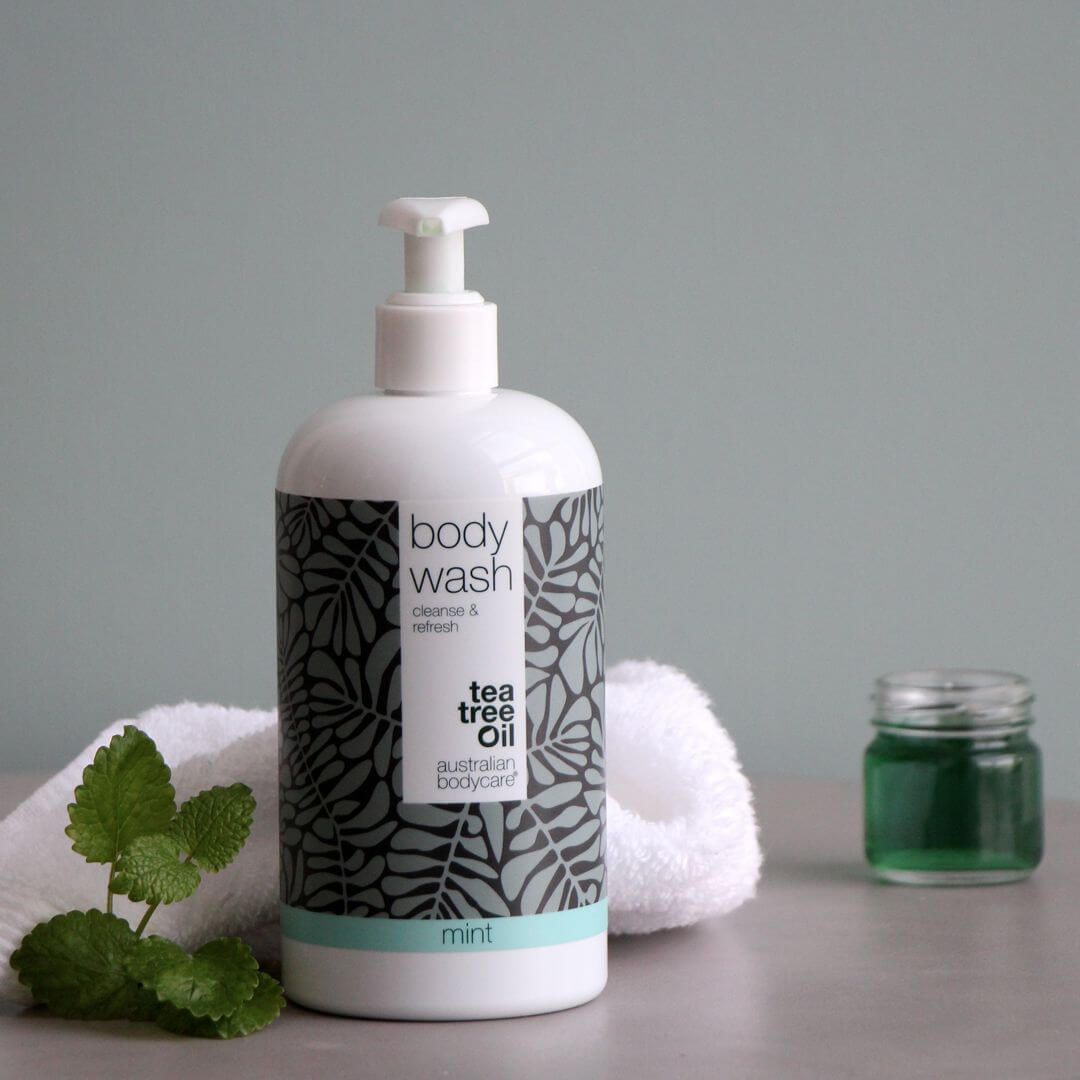 4 för 3 tea tree Body Wash 500 ml med Mint — paketerbjudande - Paketerbjudande med fyra Body Wash (500 ml): Tea tree oil Mint