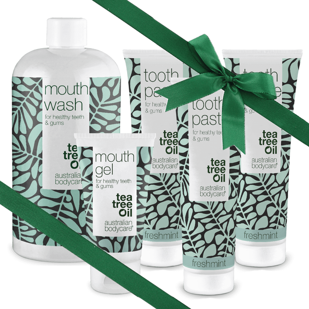 Present till morfar - Munvård med fem produkter med tea tree oil