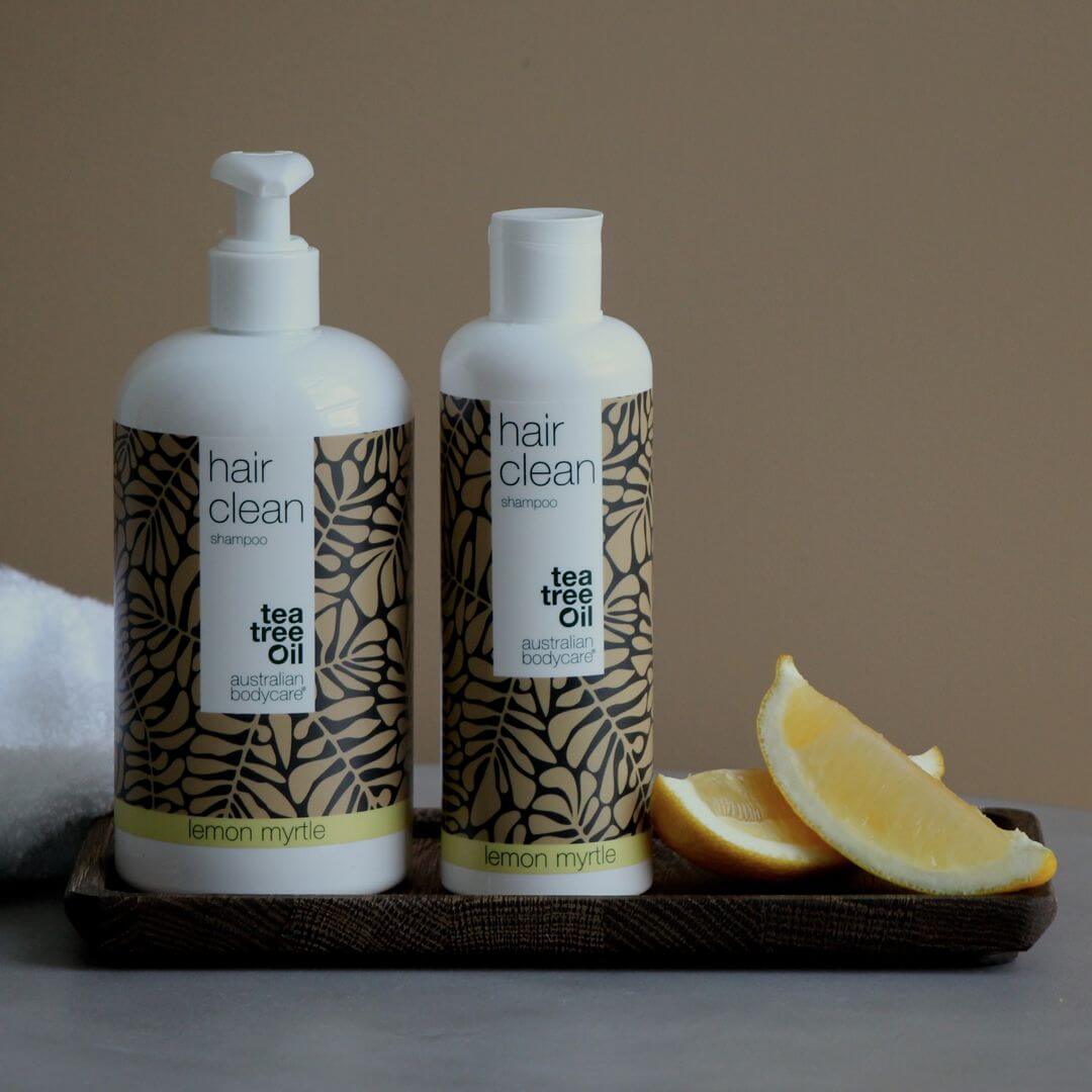 4 för 3 tea tree schampo 500 ml lemon myrtle — paketerbjudande - Paketerbjudande med fyra schampon (500 ml): Tea tree oil lemon myrtle