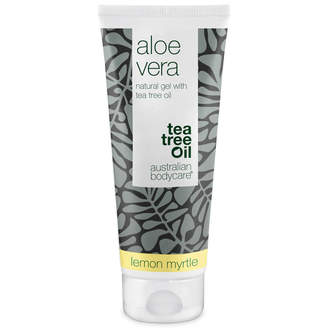 Aloe Vera gel med Tea Tree Oil - Klådstillande och svalkande gel för irriterad hud, solskadad hud och småskråmor