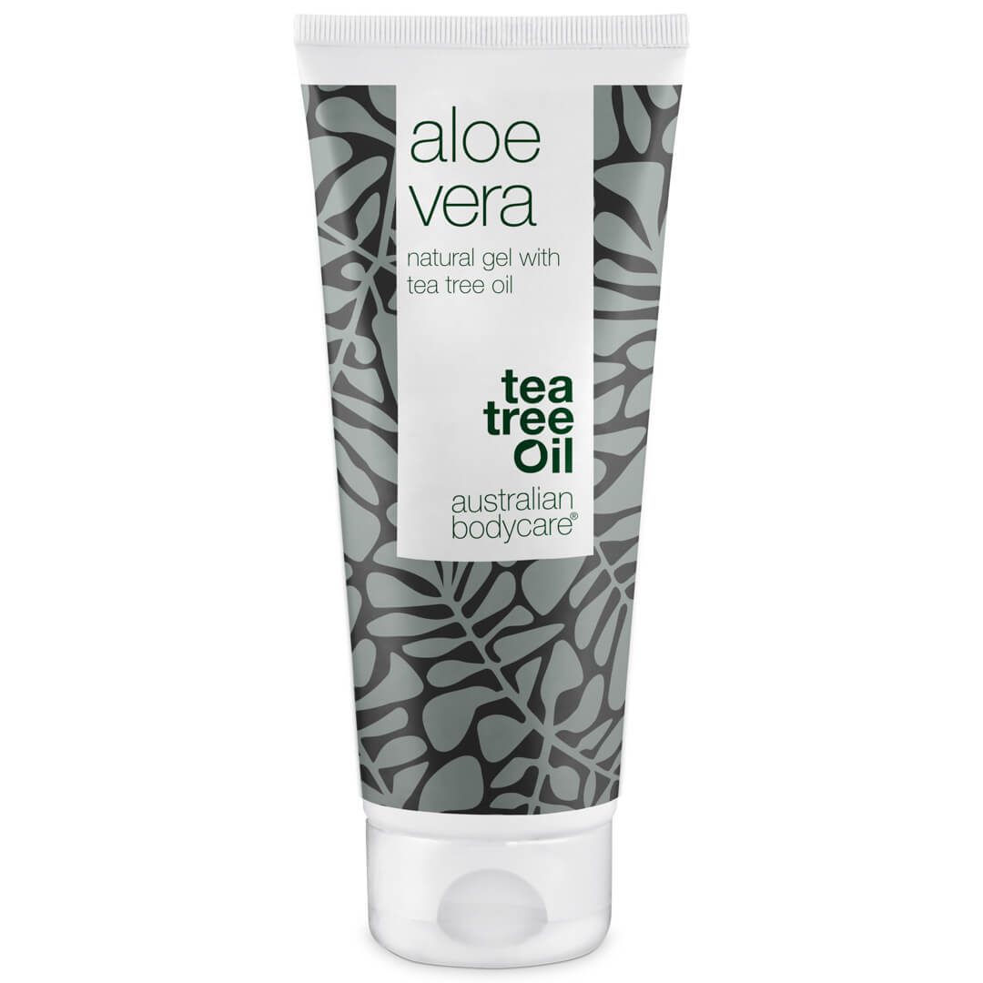Aloe Vera gel med Tea Tree Oil - Klådstillande och svalkande gel för irriterad hud, solskadad hud och småskråmor
