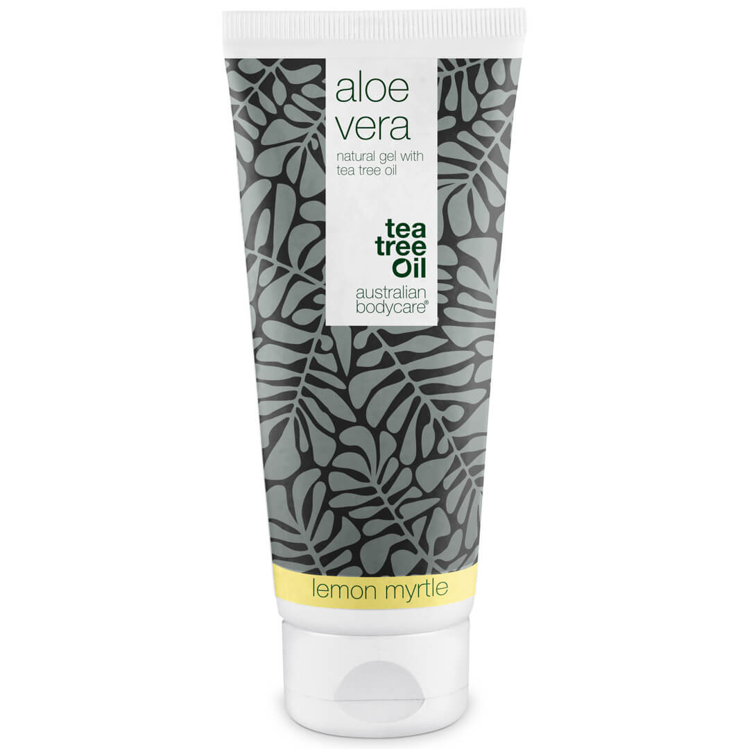 Aloe Vera gel med Tea Tree Oil - Klådstillande och svalkande gel för irriterad hud, solskadad hud och småskråmor