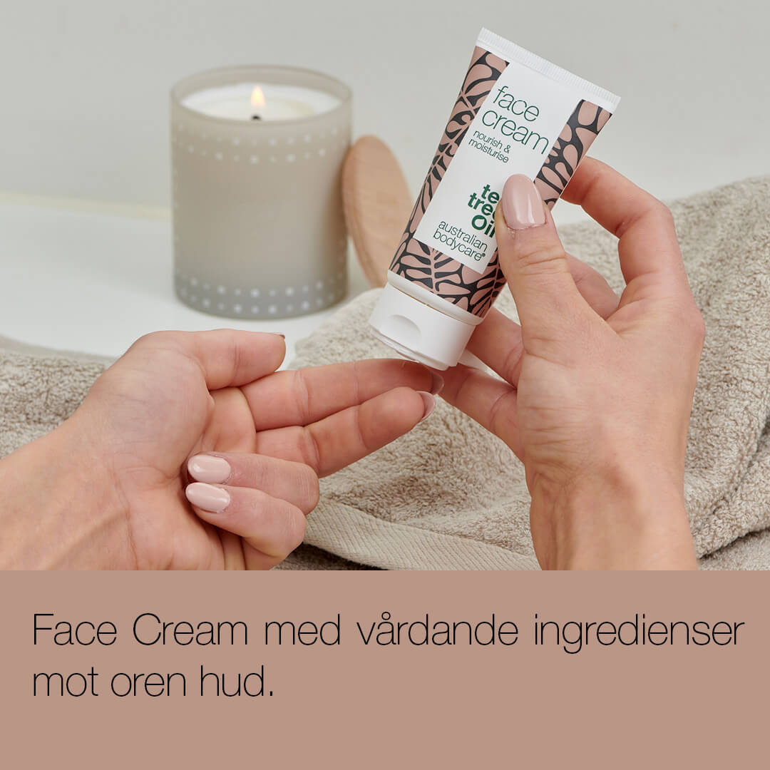 Ansiktskräm med Tea Tree Oil - Mot finnar, För normal till fet hud samt blandhy