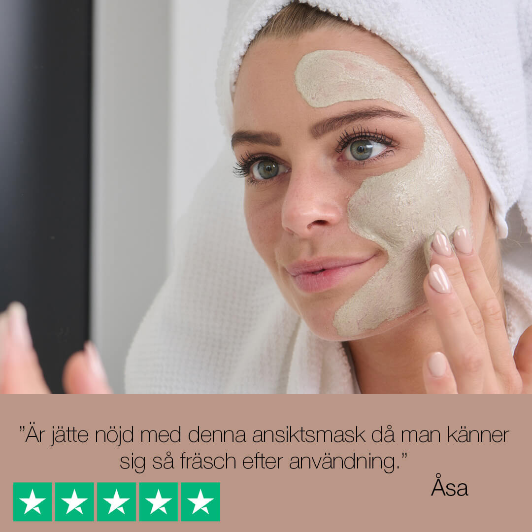 Ansiktsmask med Tea Tree Oil - Djuprengörande lermask mot pormaskar och finnar
