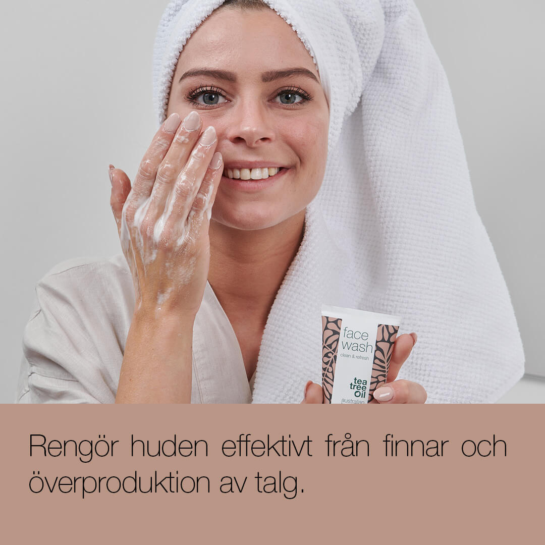 Ansiktstvätt mot finnar - Daglig ansiktsrengöring mot finnar, För normal till fet hud samt blandhy
