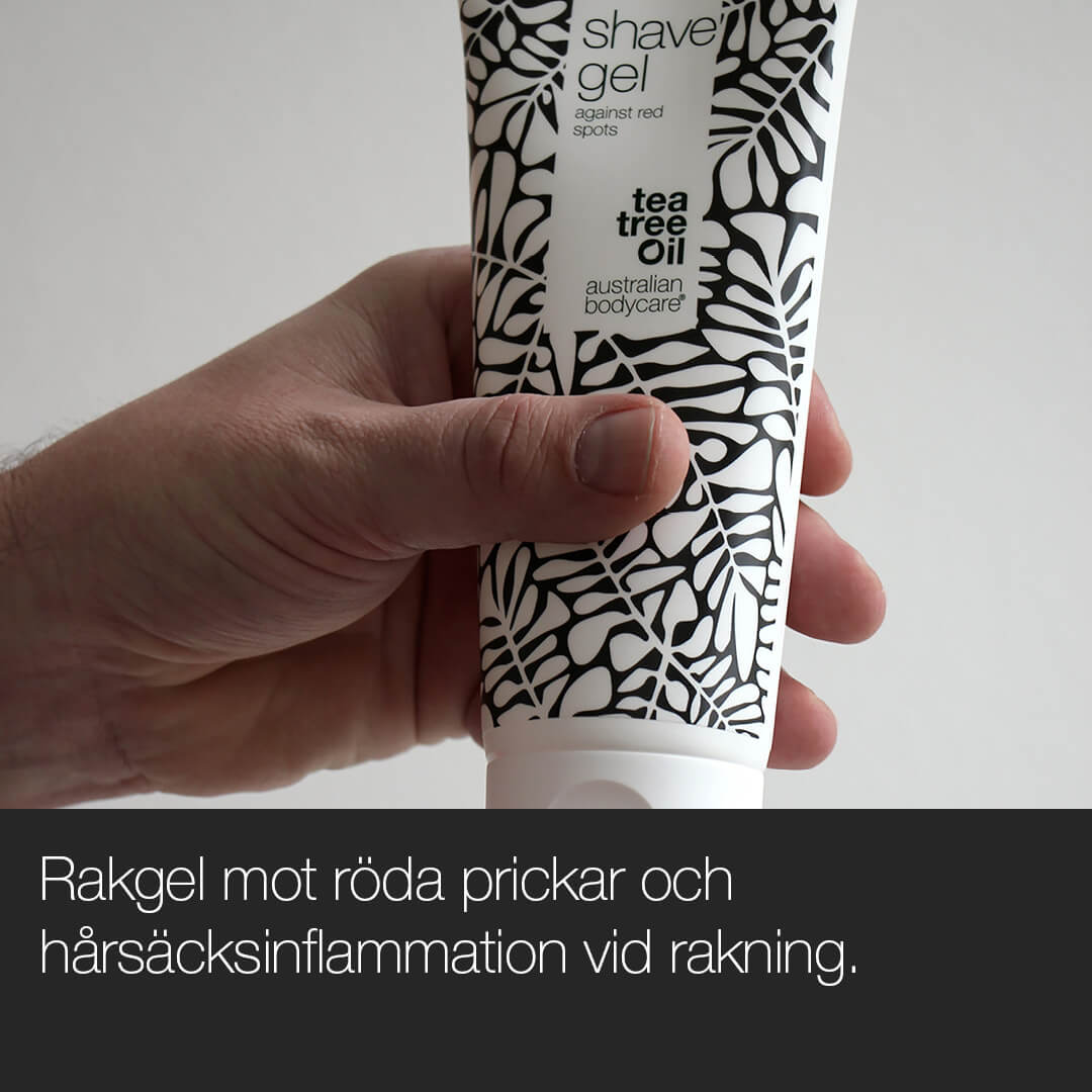 Rakgel mot röda prickar efter rakning - Rakgel mot röda rakfinnar och hårsäcksinflammation vid rakning