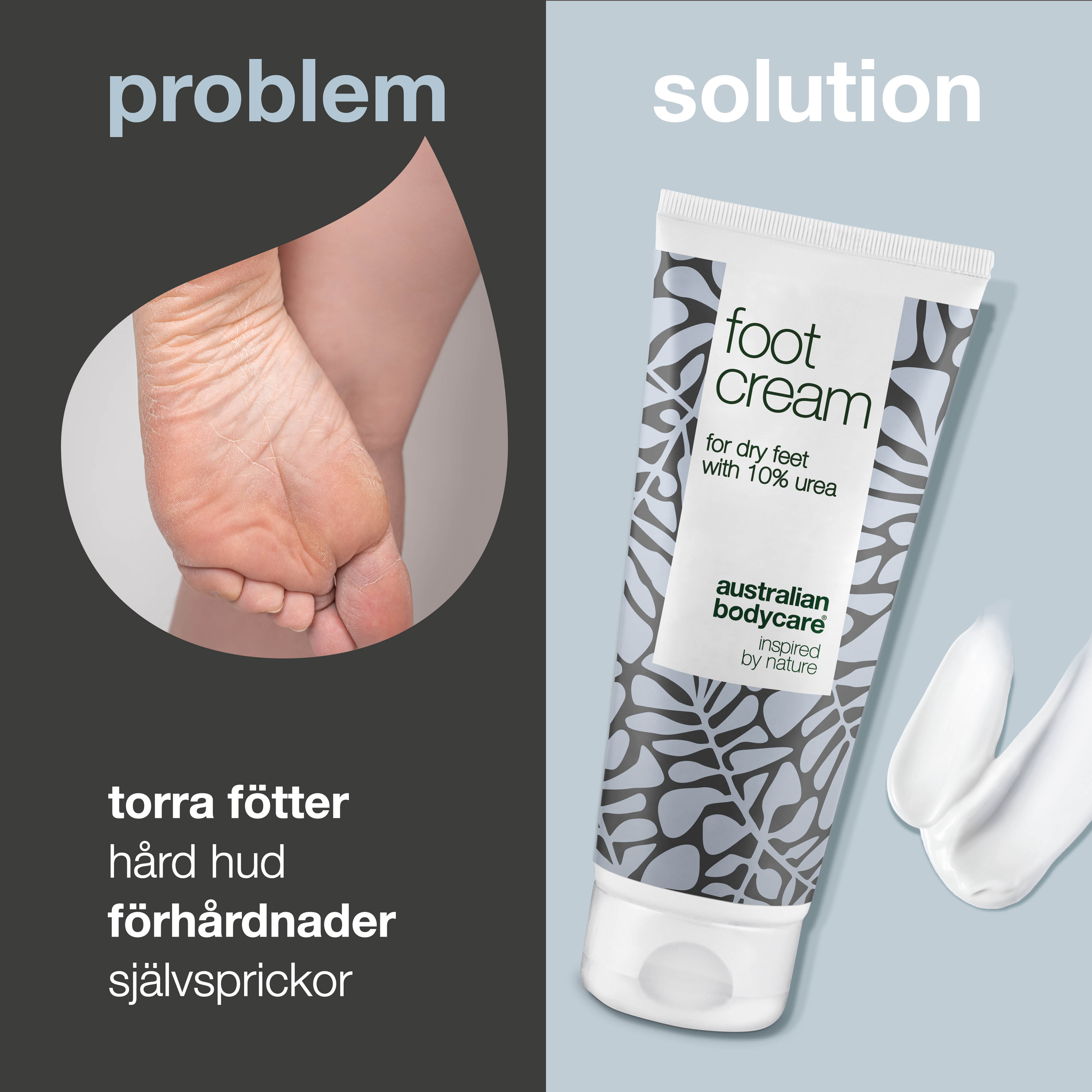 Fodcreme med 10% Urea — Vores bedste fodcreme til tørre fødder med 100% naturlig Tea Tree Oil