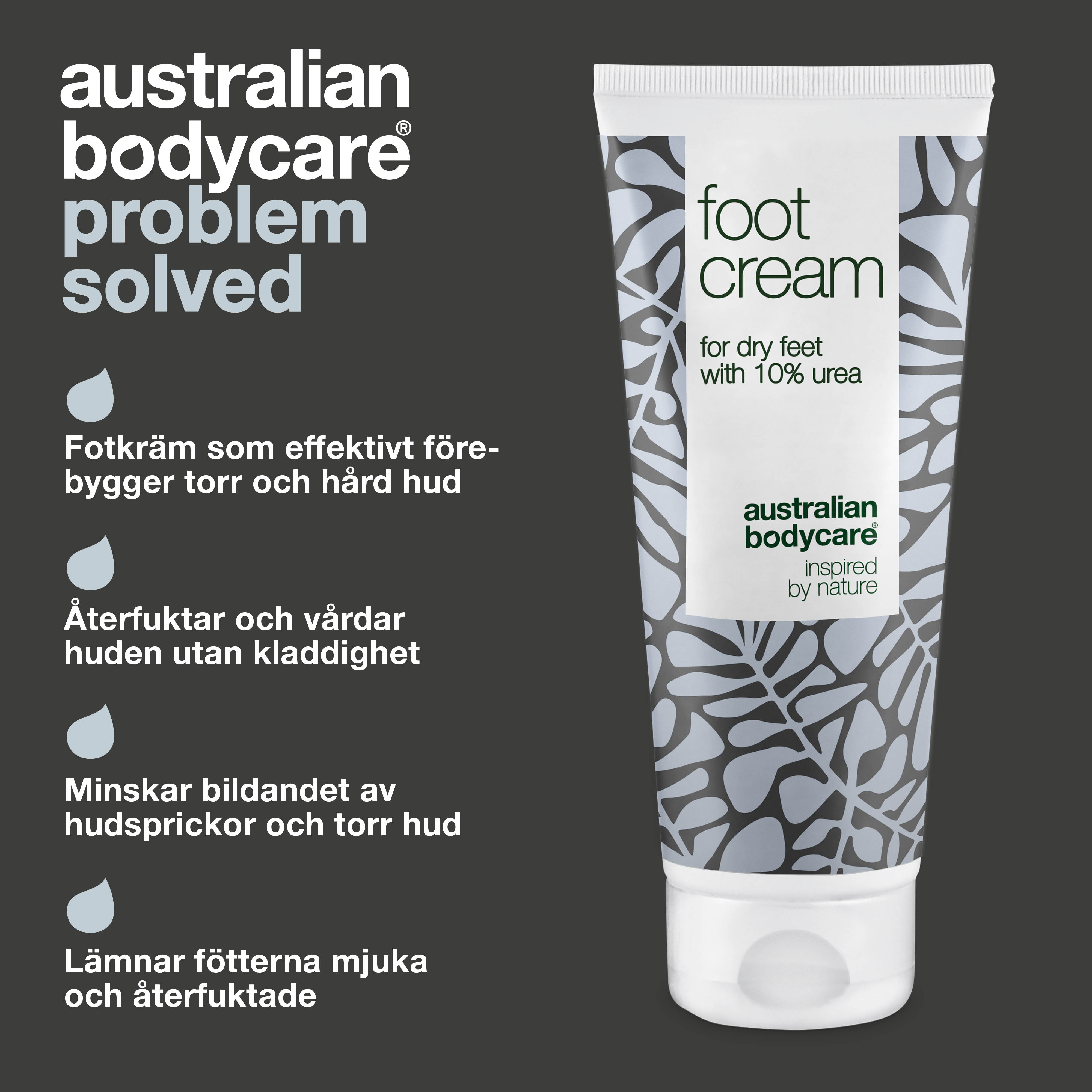 Fodcreme med 10% Urea — Vores bedste fodcreme til tørre fødder med 100% naturlig Tea Tree Oil