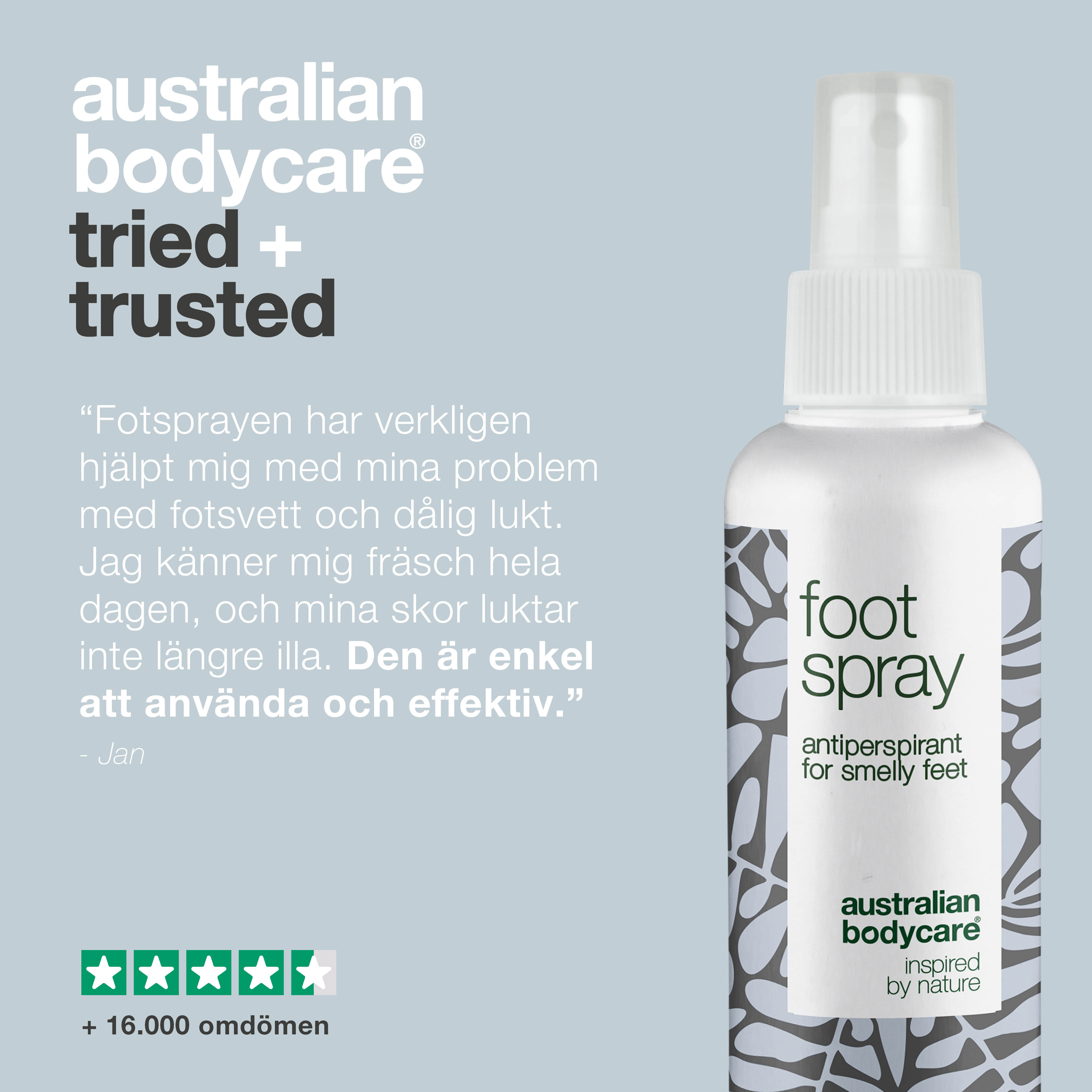 Fodspray mod sure tæer — Antiperspirant mod sure tæer og fødder