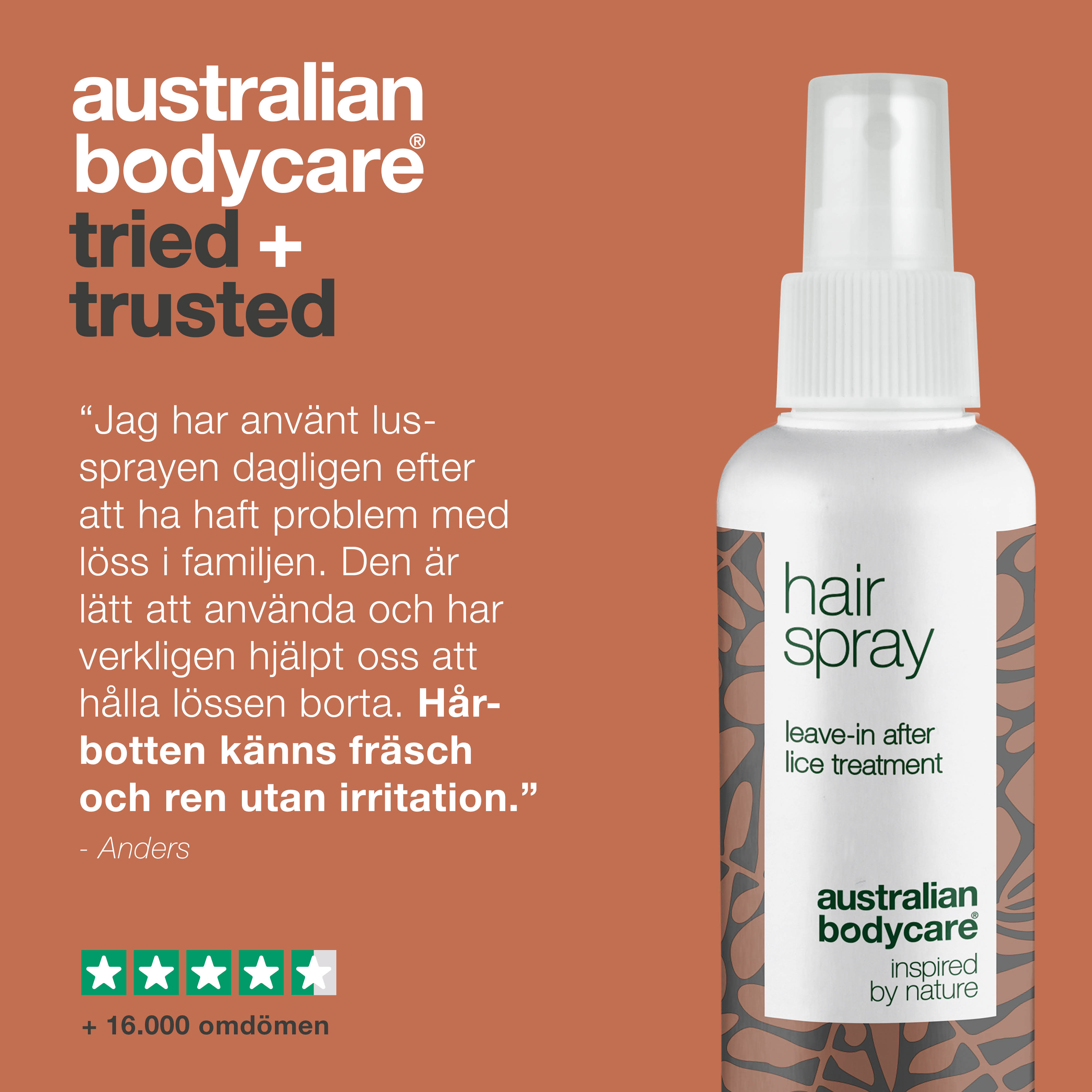 Lusespray til hår og hovedbund — Forebyggende hårspray efter lusebehandling