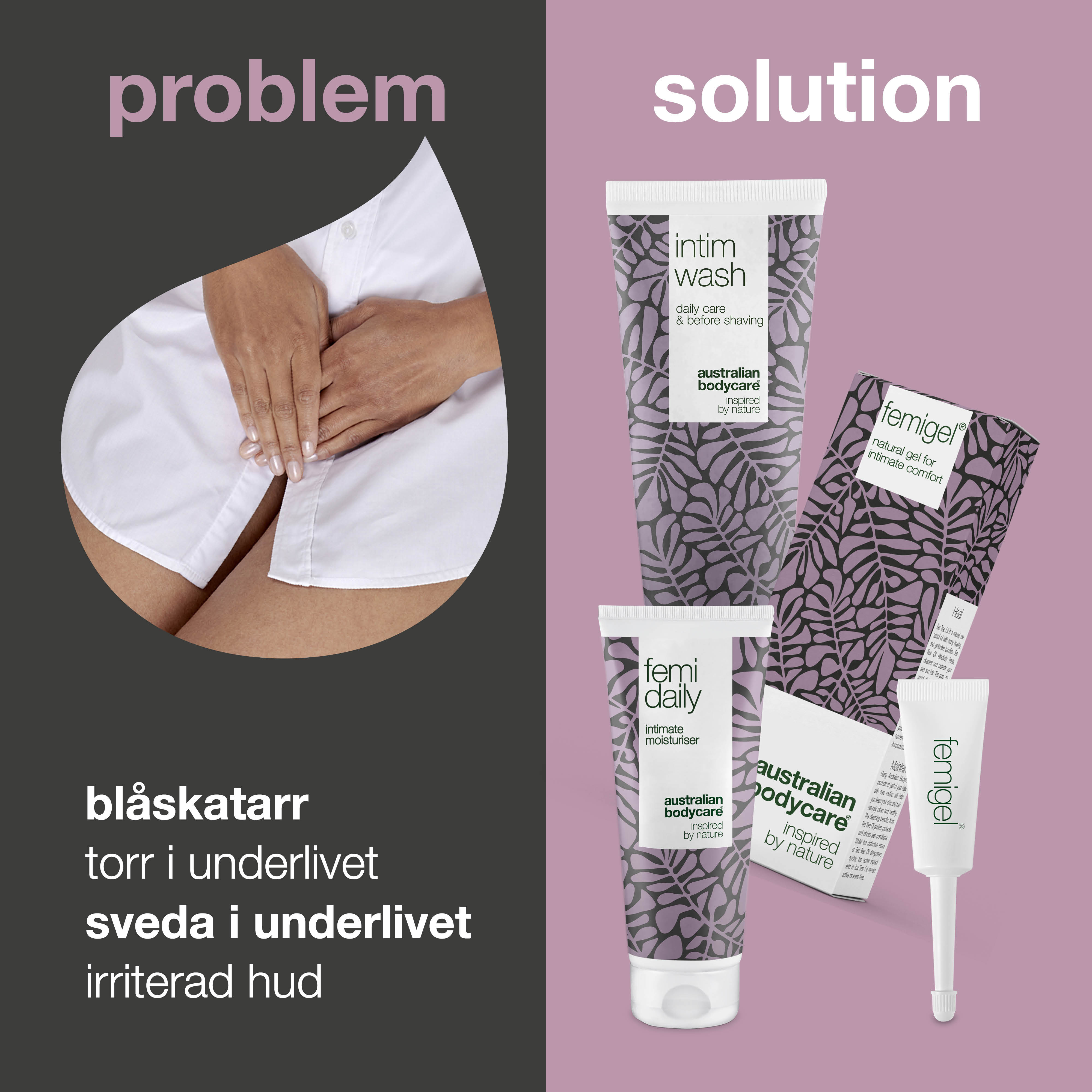 3 produkter mod intimt ubehag — Intimpleje mod tørhed, lugt, kløe og andre intimproblemer