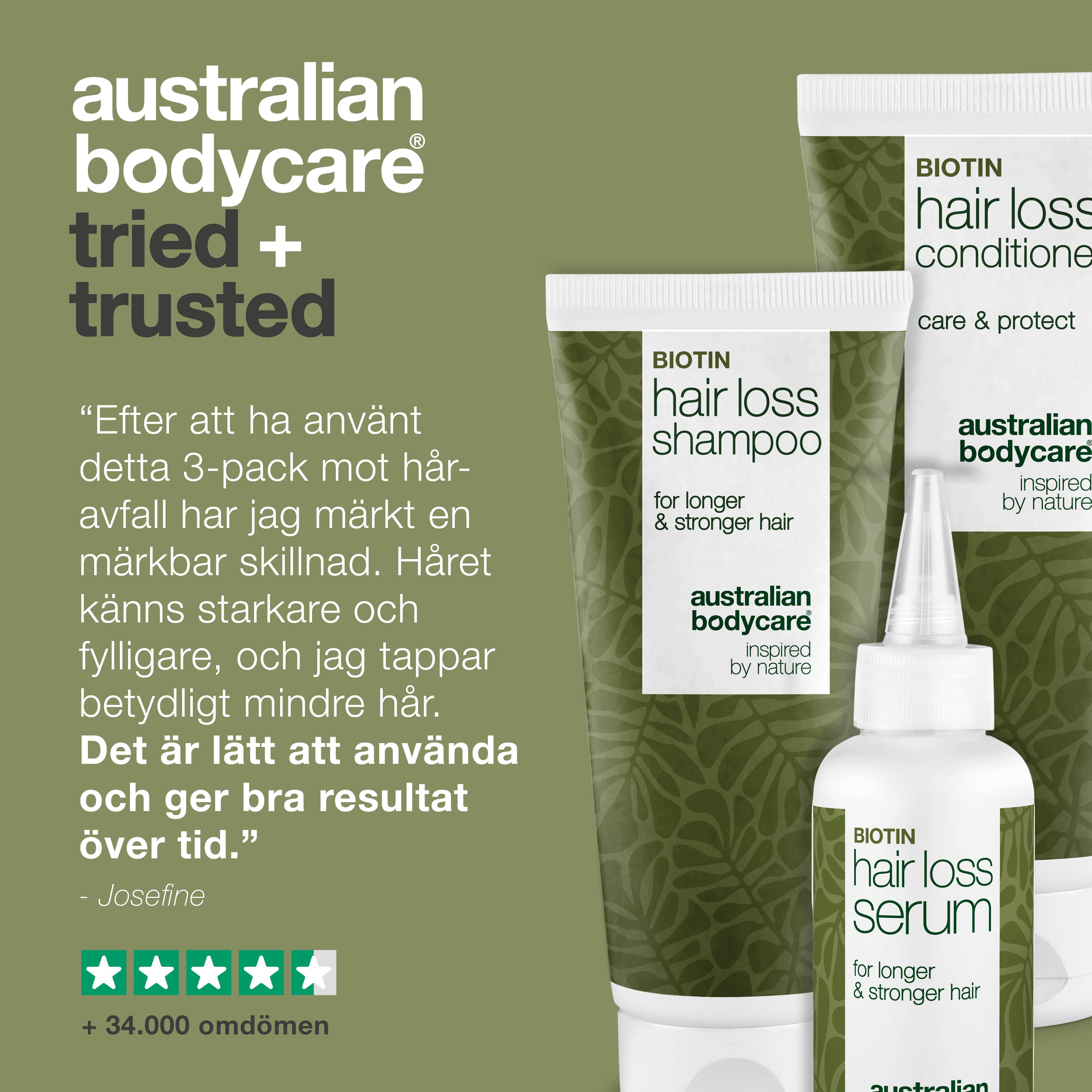 3-pack för håravfall — 3 produkter för ett sunt, starkt och långt hår