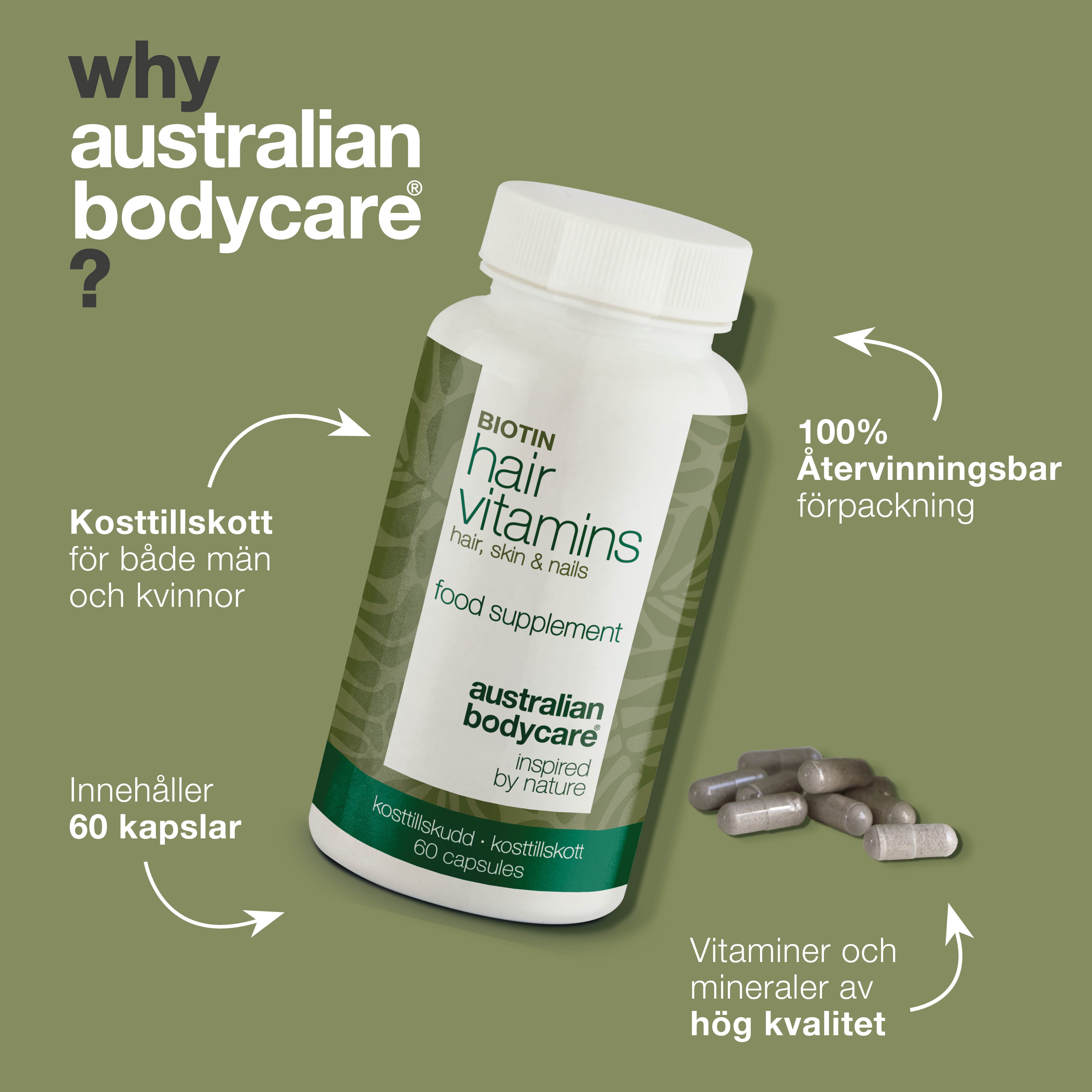 Vitaminer för håret — Hårtabletter stimulera hårväxt för underhåll av normalt hår