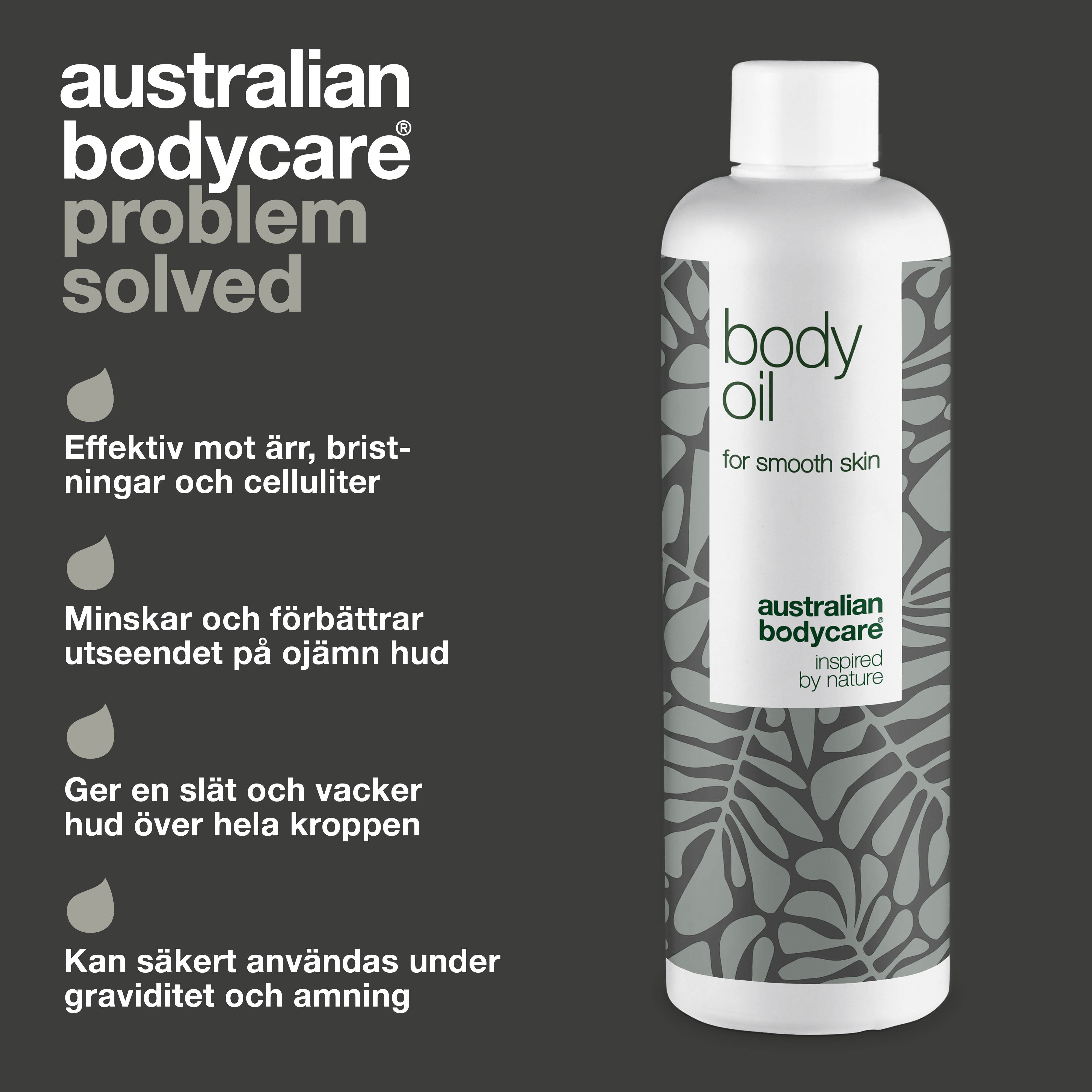 Body Oil – Minskar bristningar, ärr och pigmentfläckar — Body Oil minskar bristningar, ärr och pigmentfläckar. Med mandelolja, squalane och vitamin E återfuktas och mjukgörs huden.