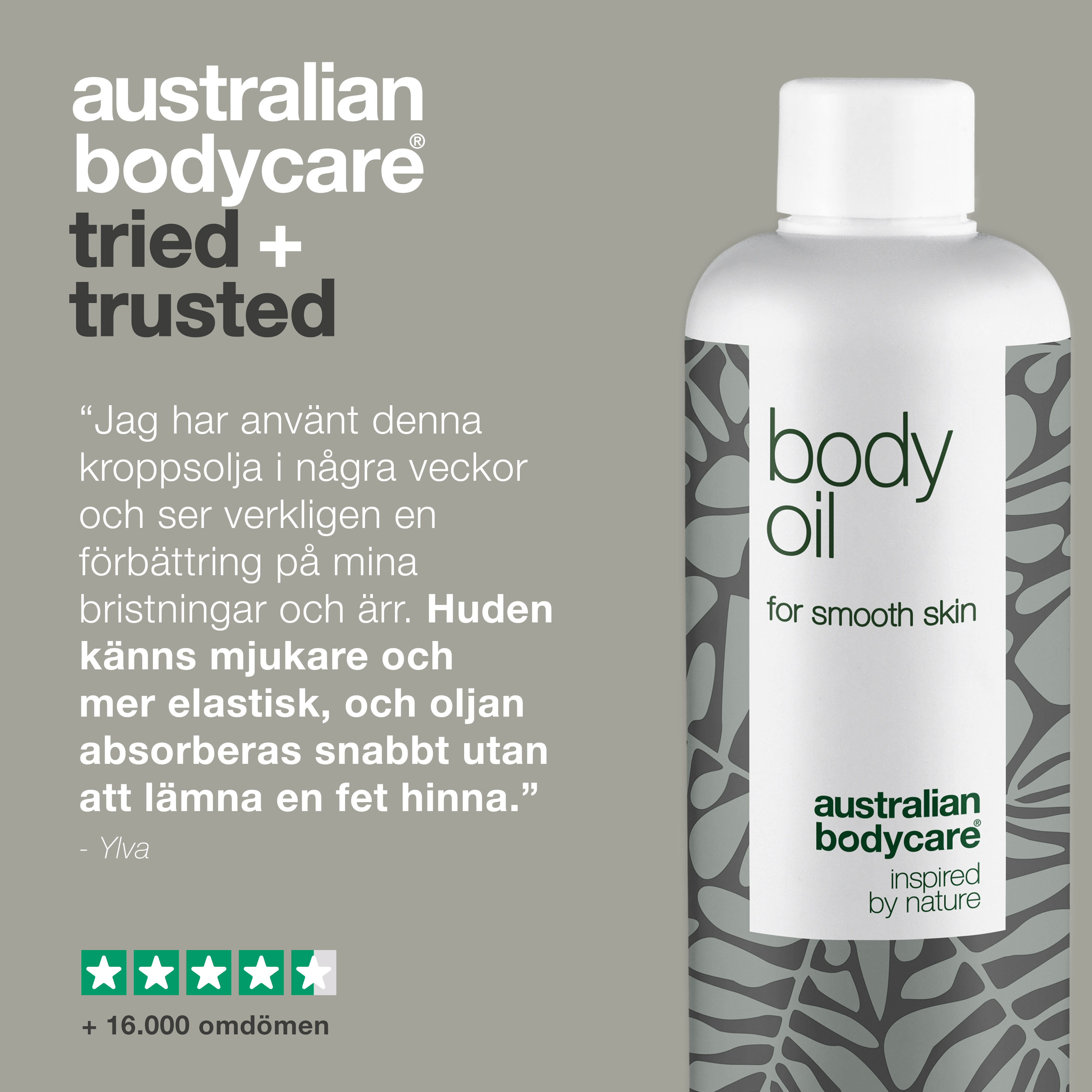 Body Oil – Minskar bristningar, ärr och pigmentfläckar — Body Oil minskar bristningar, ärr och pigmentfläckar. Med mandelolja, squalane och vitamin E återfuktas och mjukgörs huden.