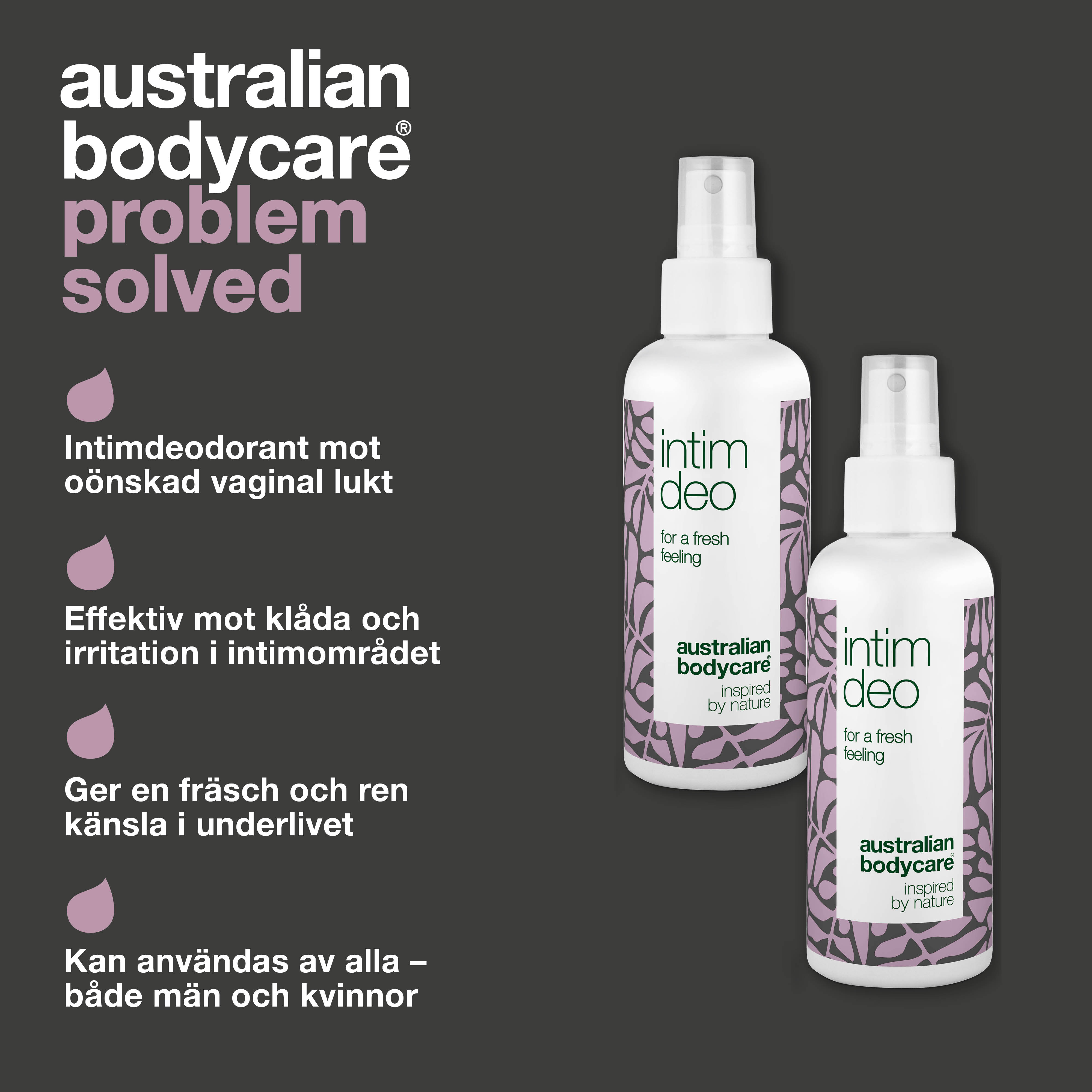 2 stk. Intim Deo mod uønsket lugt — Intim deodorant mod lugt fra underliv og irritation i intimområdet