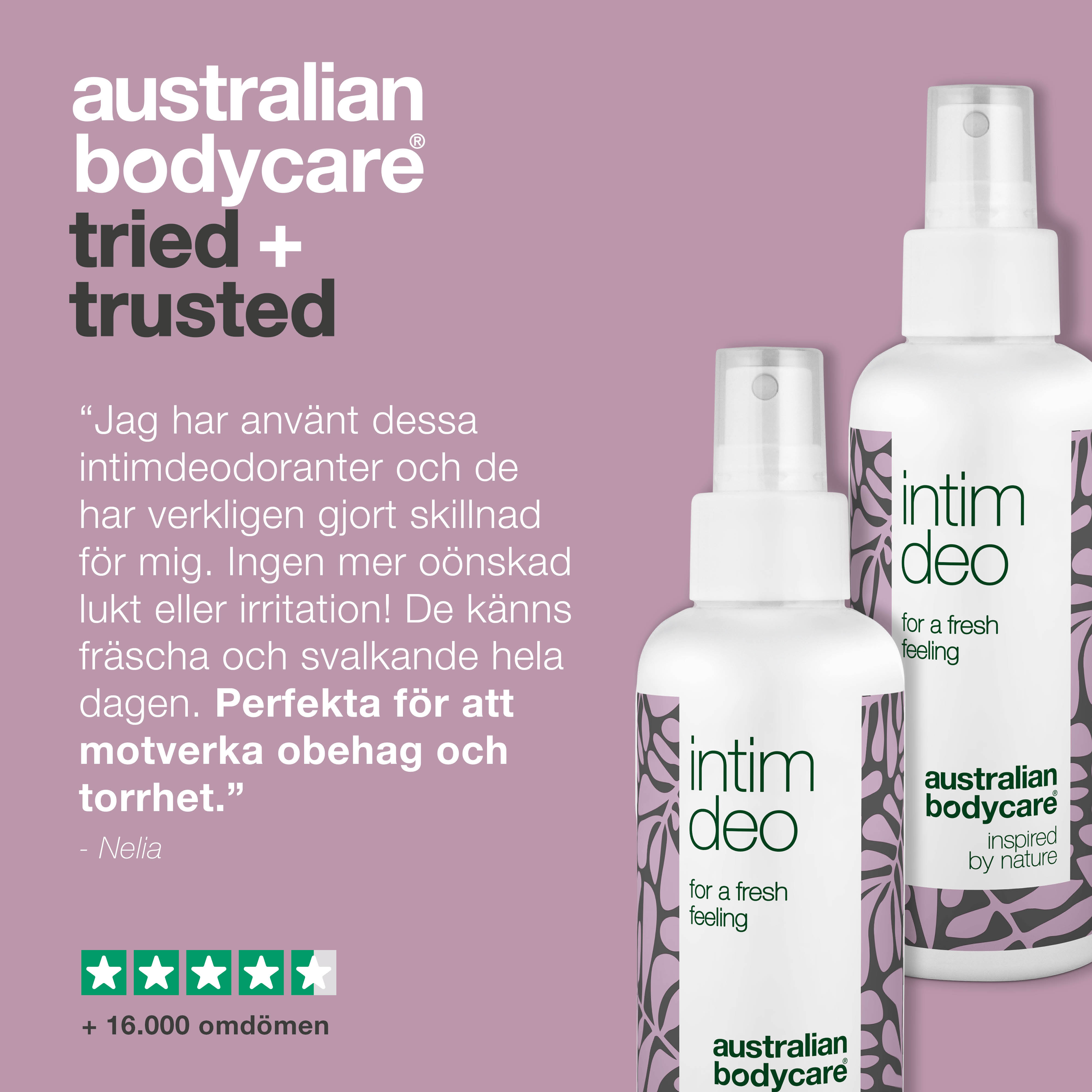 2 stk. Intim Deo mod uønsket lugt — Intim deodorant mod lugt fra underliv og irritation i intimområdet