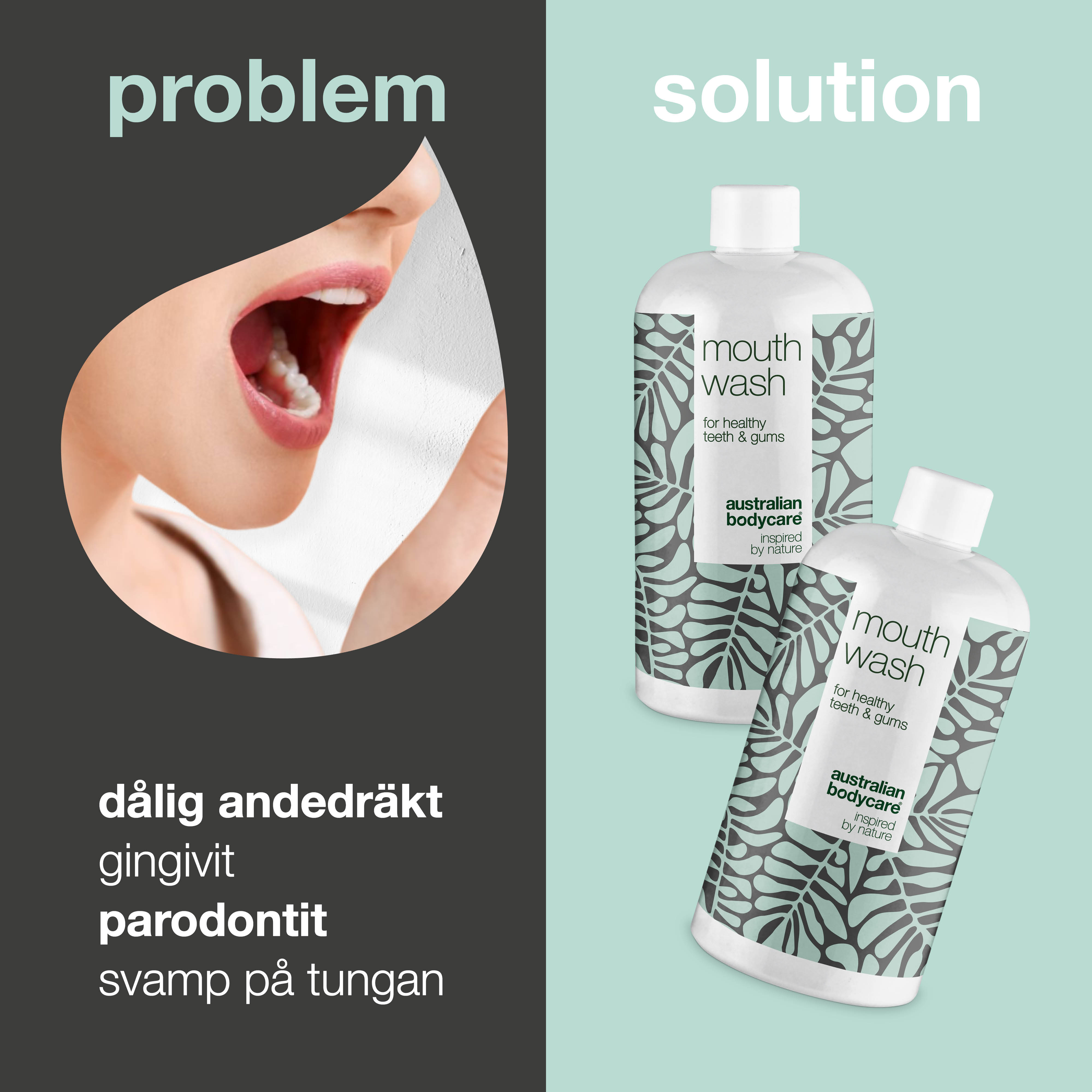 2 stk. Mundskyl mod dårlig ånde og smag i munden — Til daglig pleje ved svamp og tandkødsbetændelse