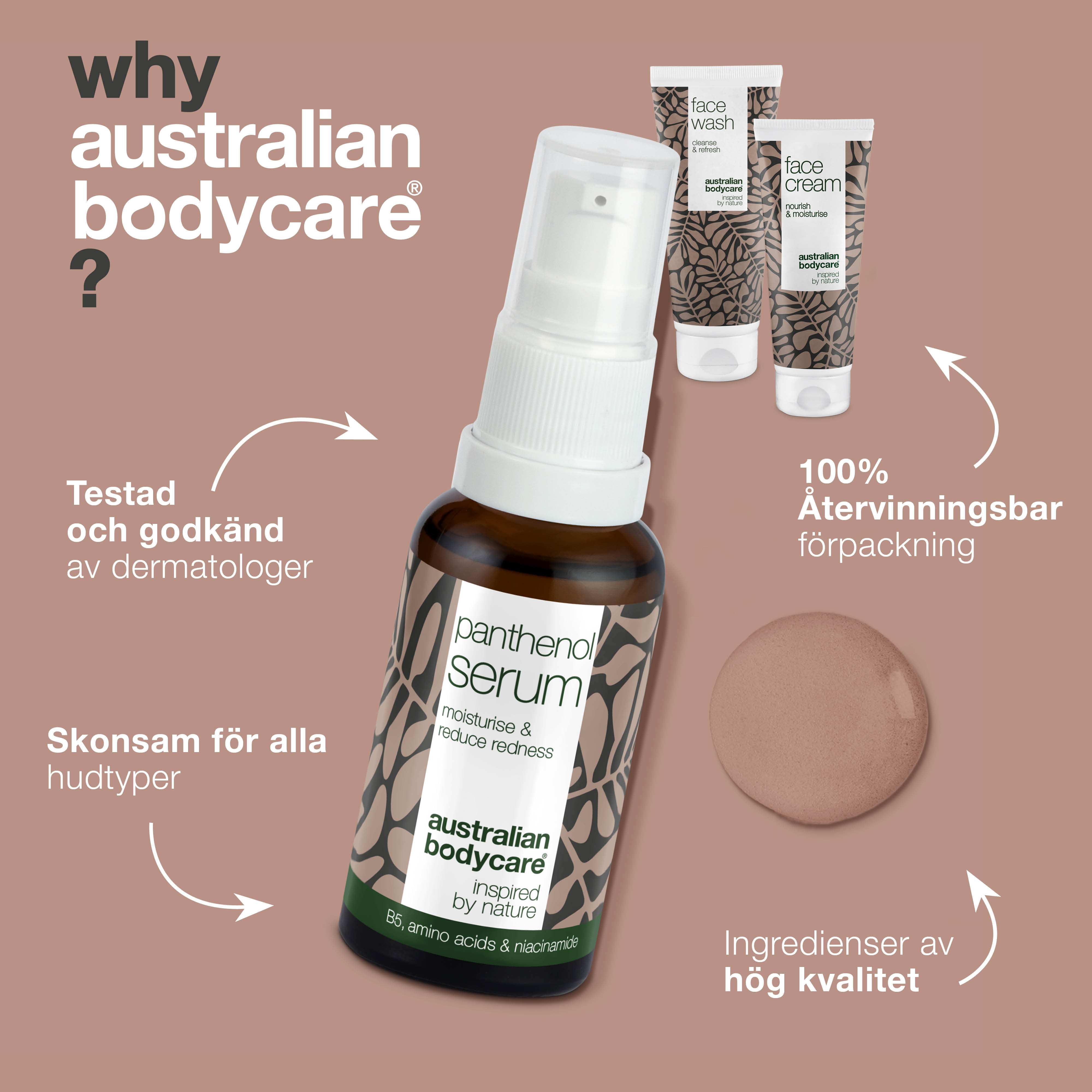 Sæt til pleje af rosacea, rødme & sensitiv hud — 3 beroligende produkter kan bruges ved rosacea: rens, B5 Serum & creme