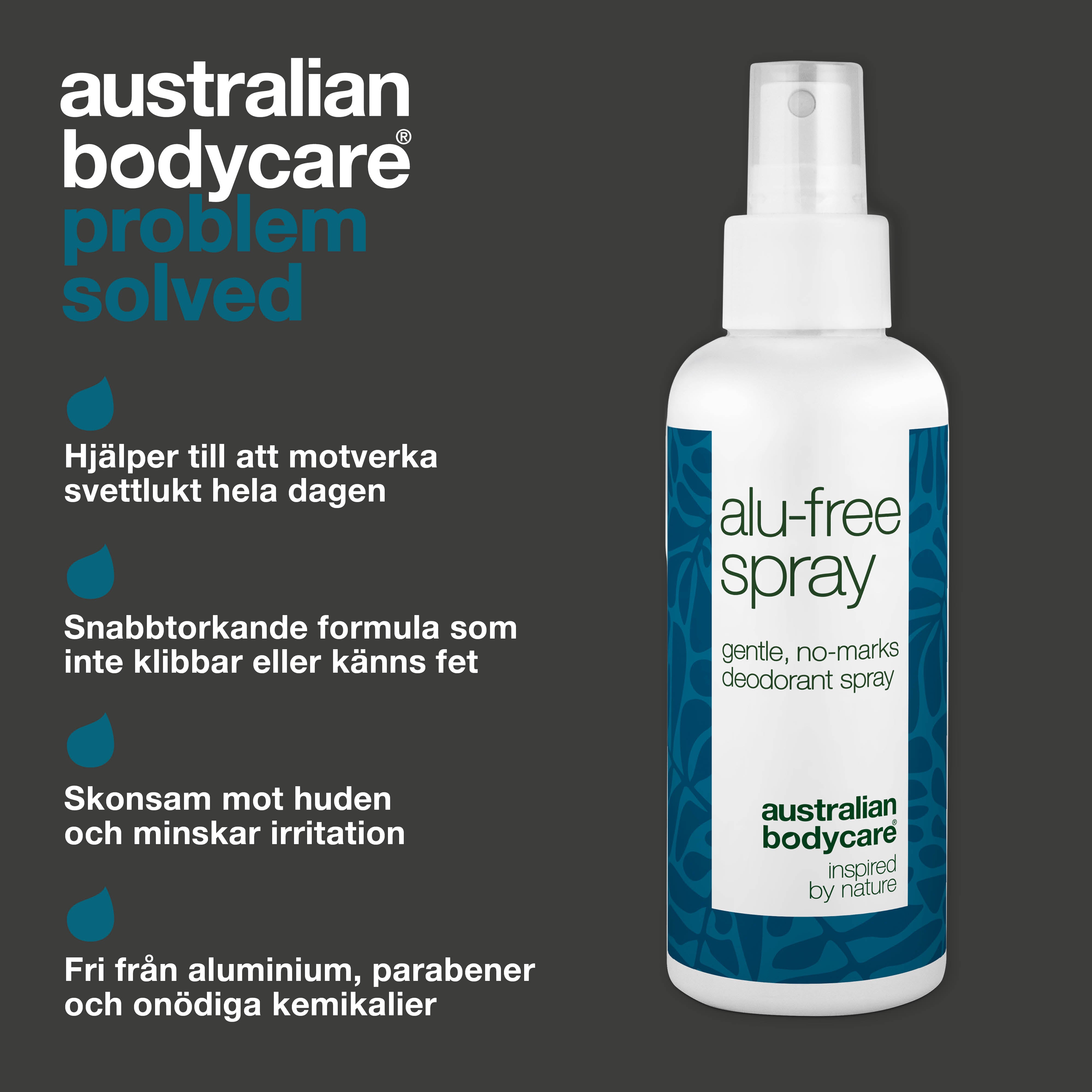 Deodorantspray uden aluminium – Naturlig friskhed — Effektiv aluminiumsfri deodorant med naturlige ingredienser. Modvirker svedlugt og giver langvarig friskhed. Hurtigtørrende og skånsom.