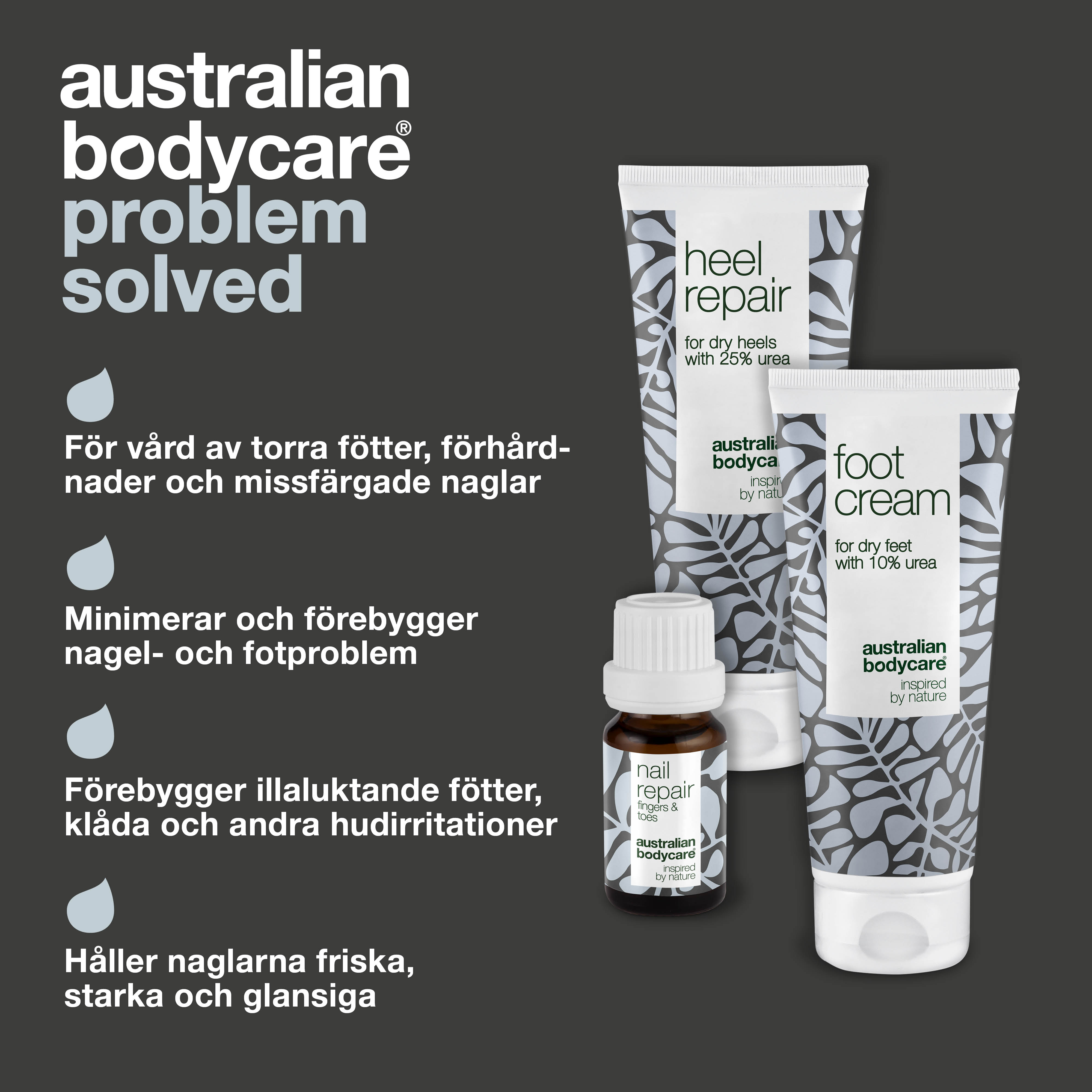 Fod og neglepakke til hård hud — 3 produkter til tørre fødder og gule negle