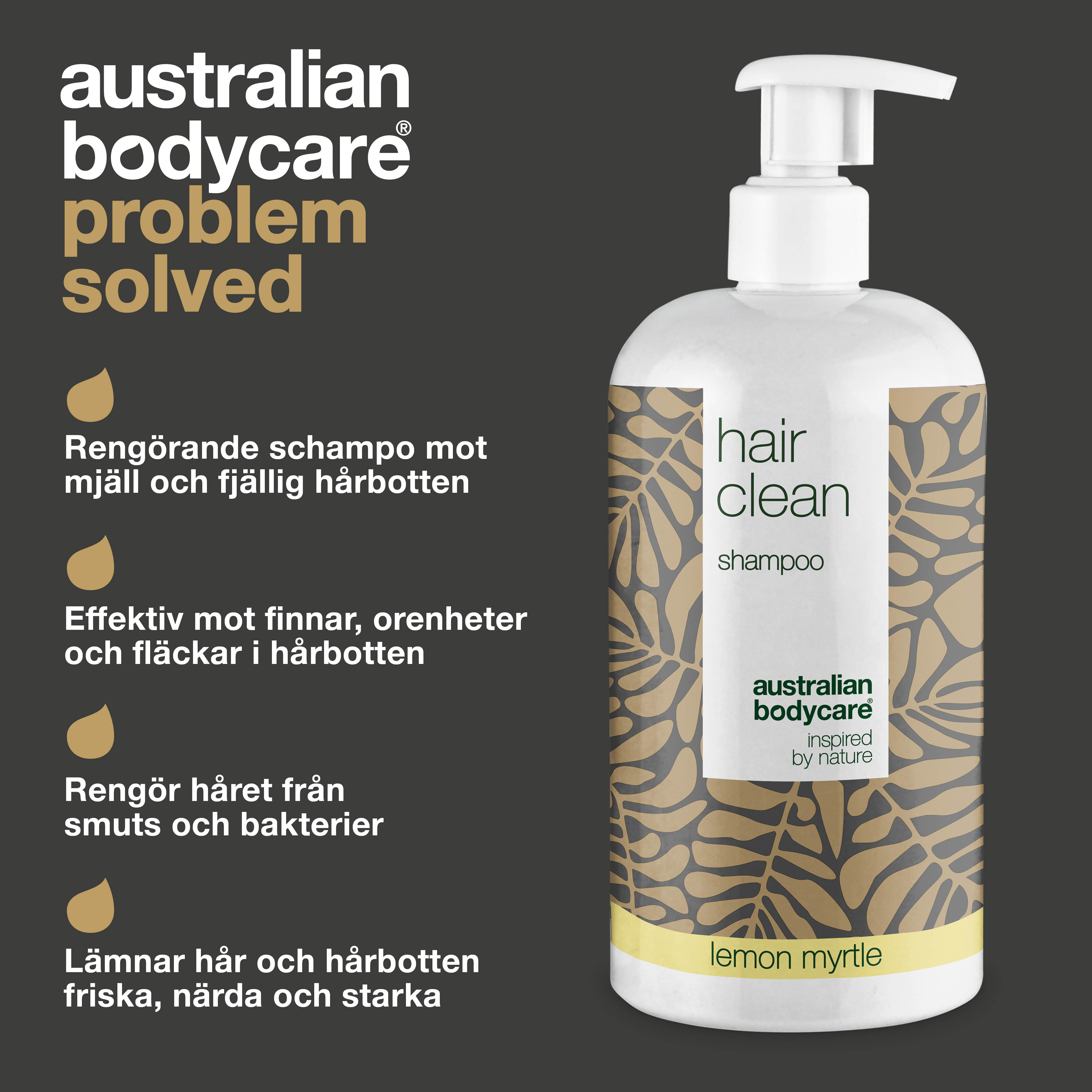 4 för 3 tea tree schampo 500 ml lemon myrtle - paketerbjudande — Paketerbjudande med fyra schampon (500 ml): Tea tree oil lemon myrtle