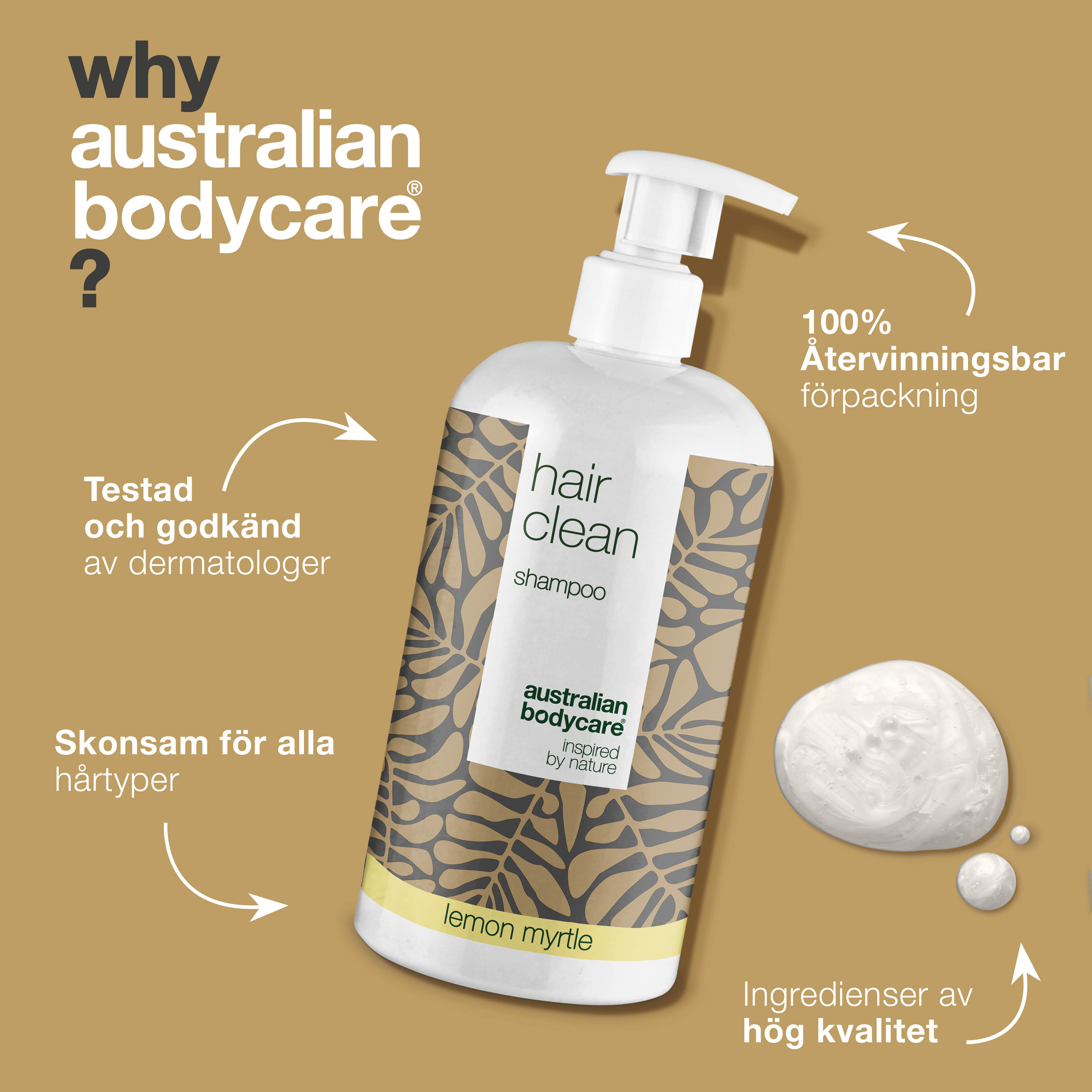 4 för 3 tea tree schampo 500 ml lemon myrtle - paketerbjudande — Paketerbjudande med fyra schampon (500 ml): Tea tree oil lemon myrtle