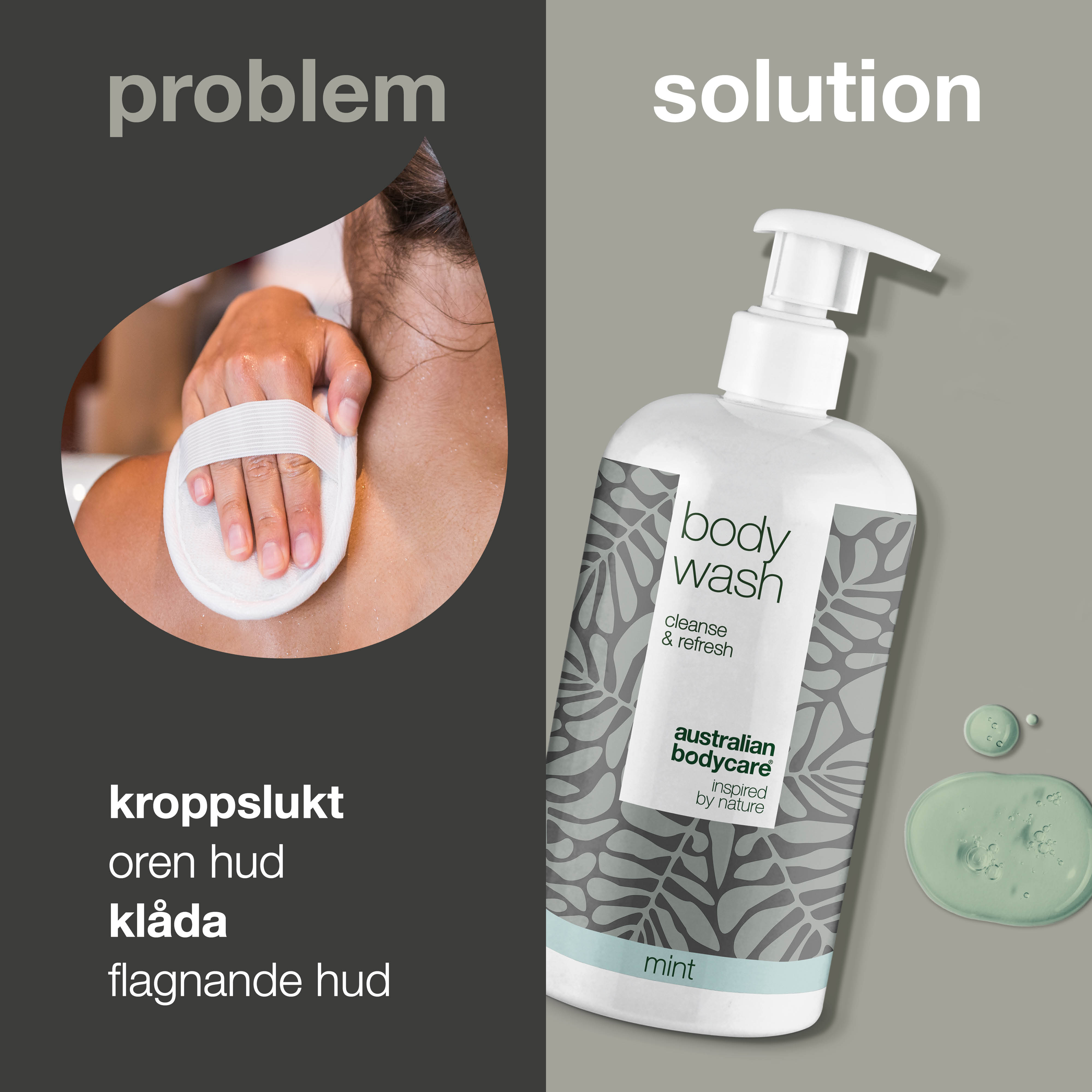 4 för 3 tea tree Body Wash 500 ml med Mint - paketerbjudande — Paketerbjudande med fyra Body Wash (500 ml): Tea tree oil Mint