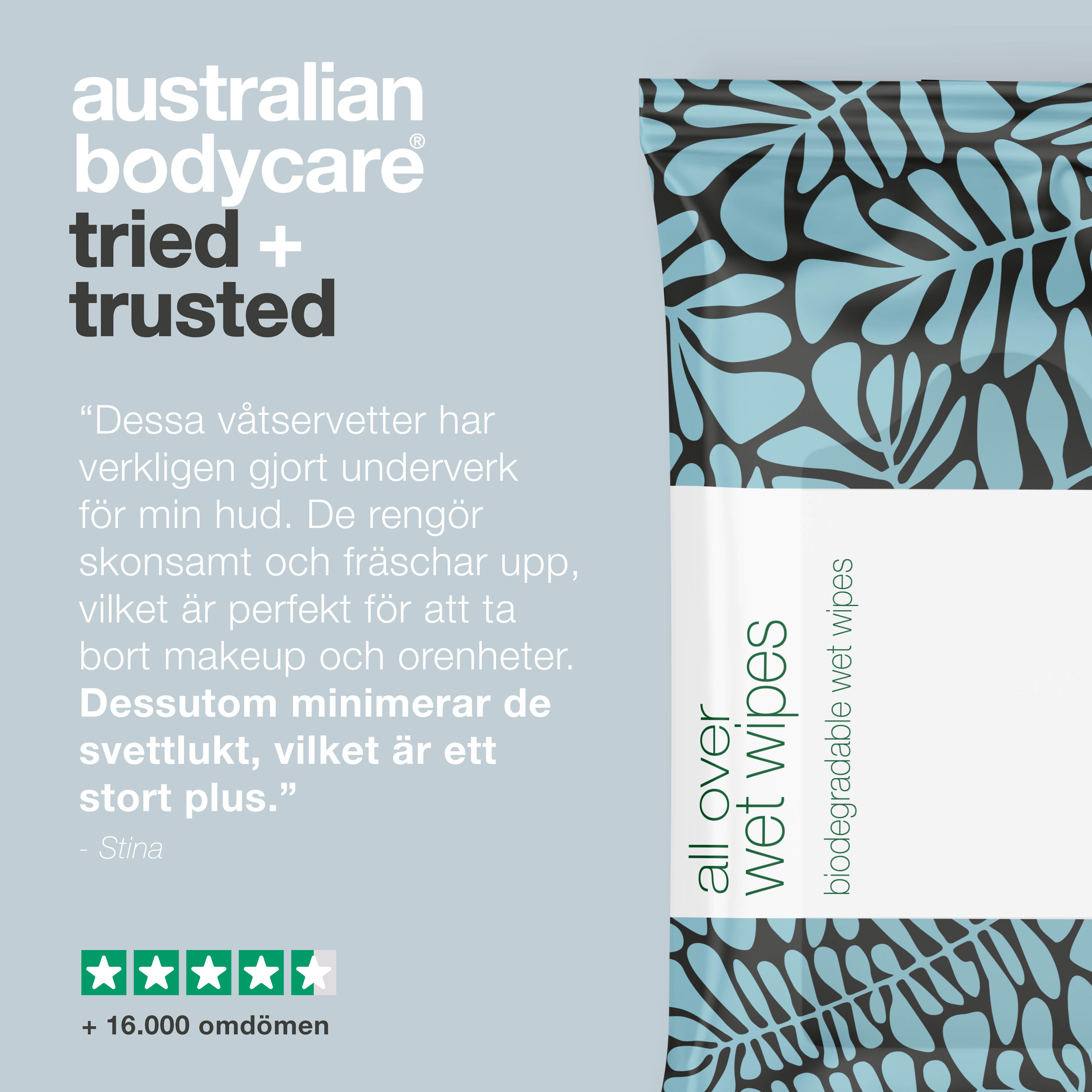 Tea Tree Oil Vådservietter (36 stk.) — Et effektivt produkt til at rense, opfriske eller rengøring af huden