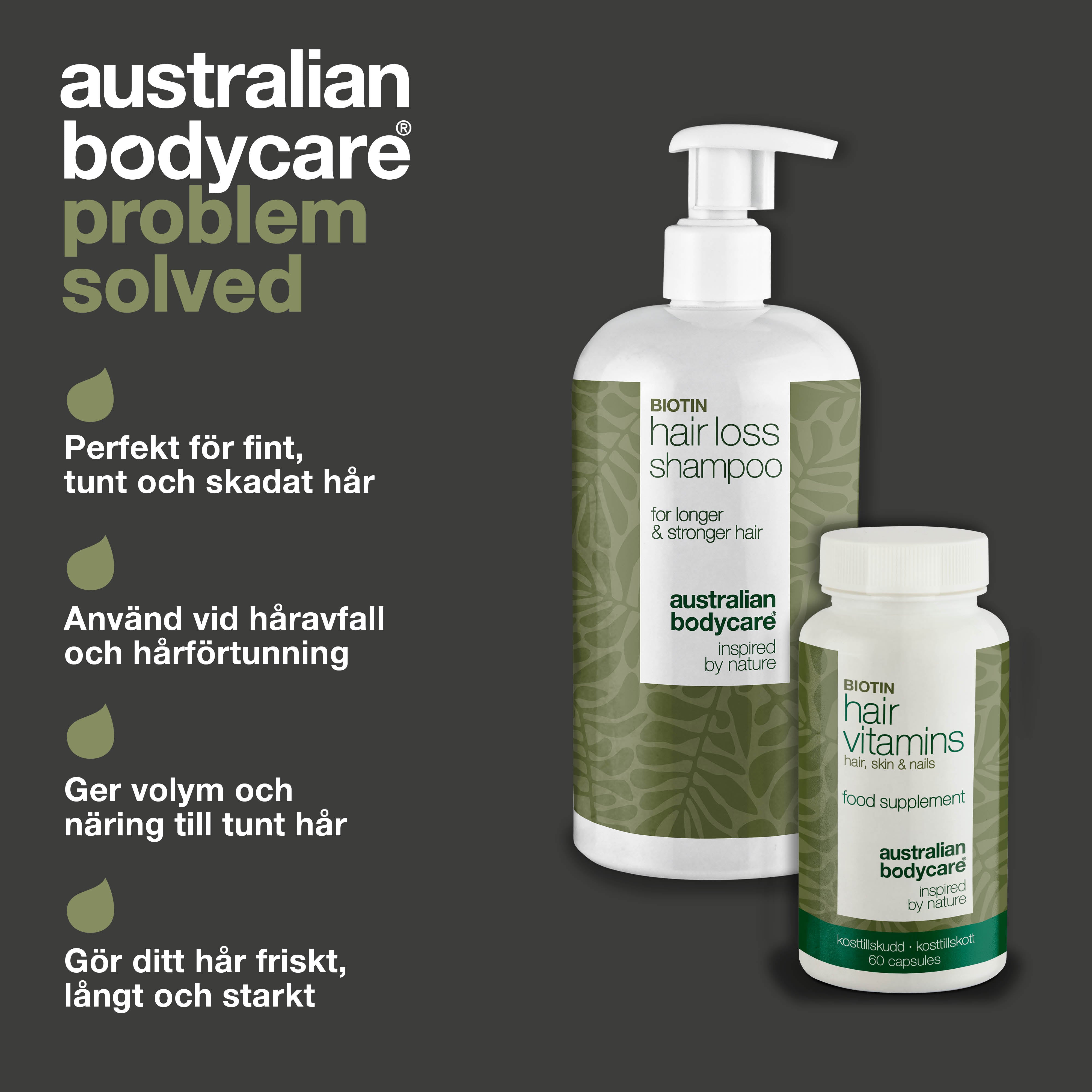 Schampo och vitaminer mot håravfall — Produkter för vård av tunt och fint hår
