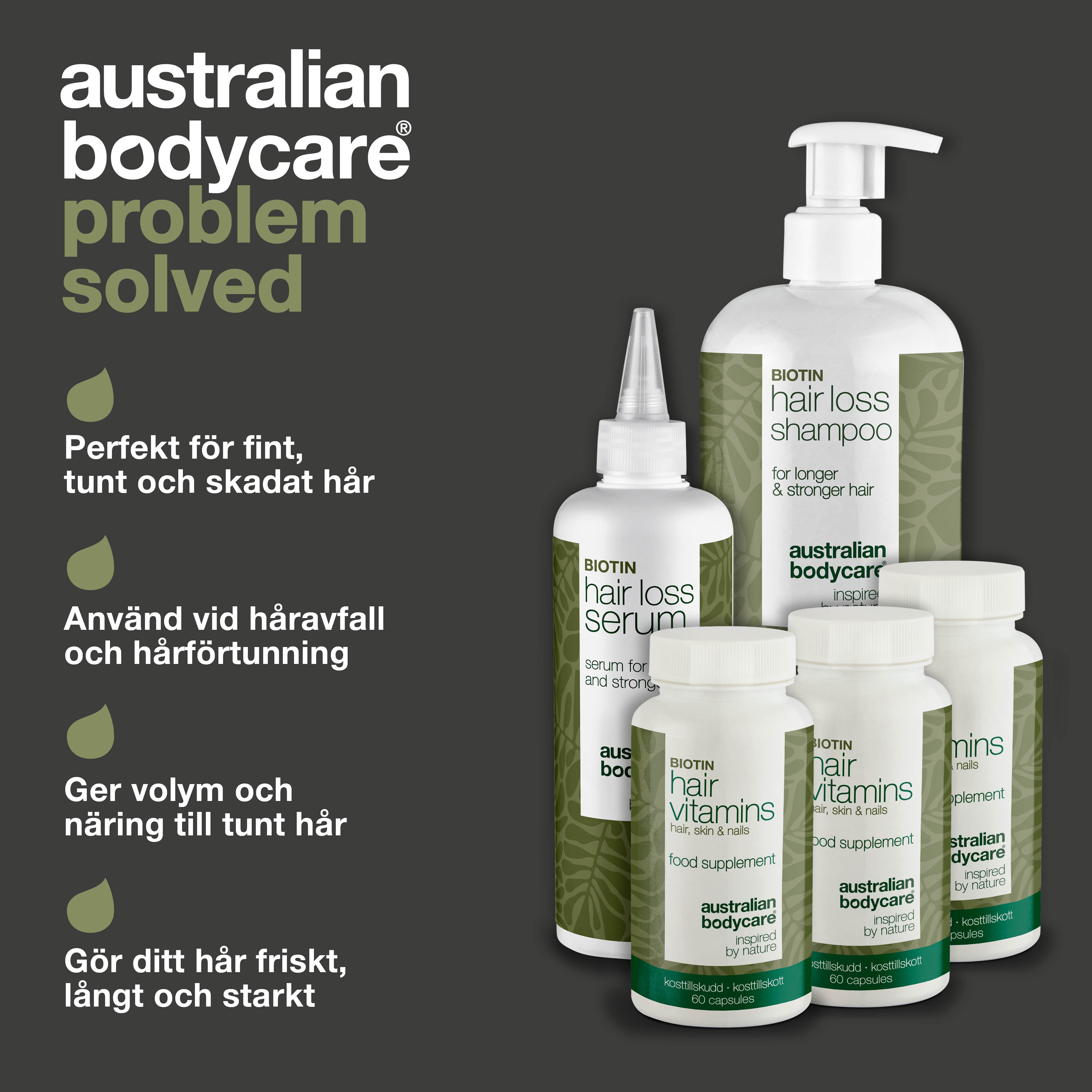 XL paket mot håravfall — 5 produkter mot håravfall med Biotin för tunt hår