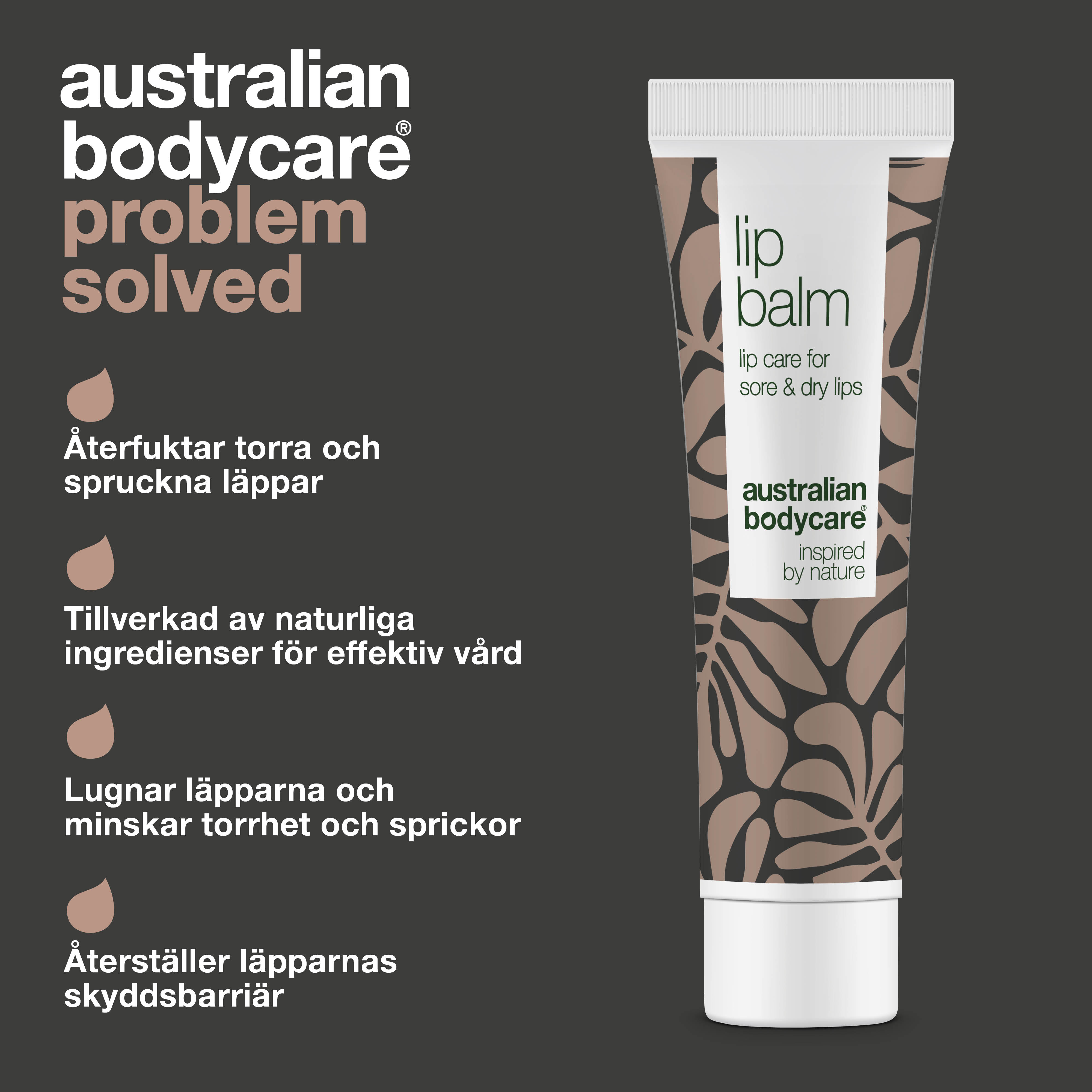 Læbepomade til pleje af tørre læber — Lip balm med Tea Tree Oil til tørre læber og pleje ved forkølelsessår