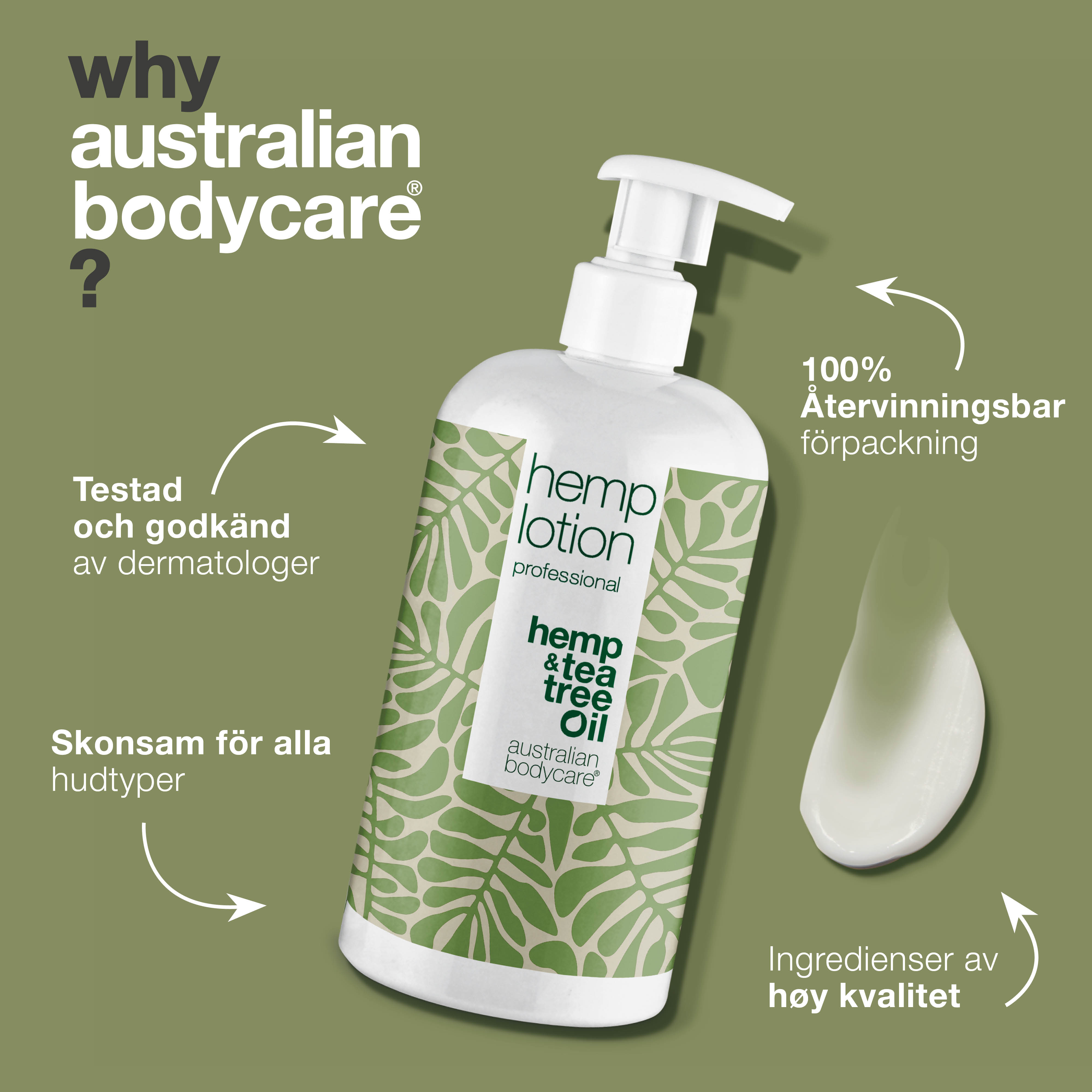 Hamp Body lotion — Fugtpleje med Hamp Olie til tør hud og mod bumser på kroppen