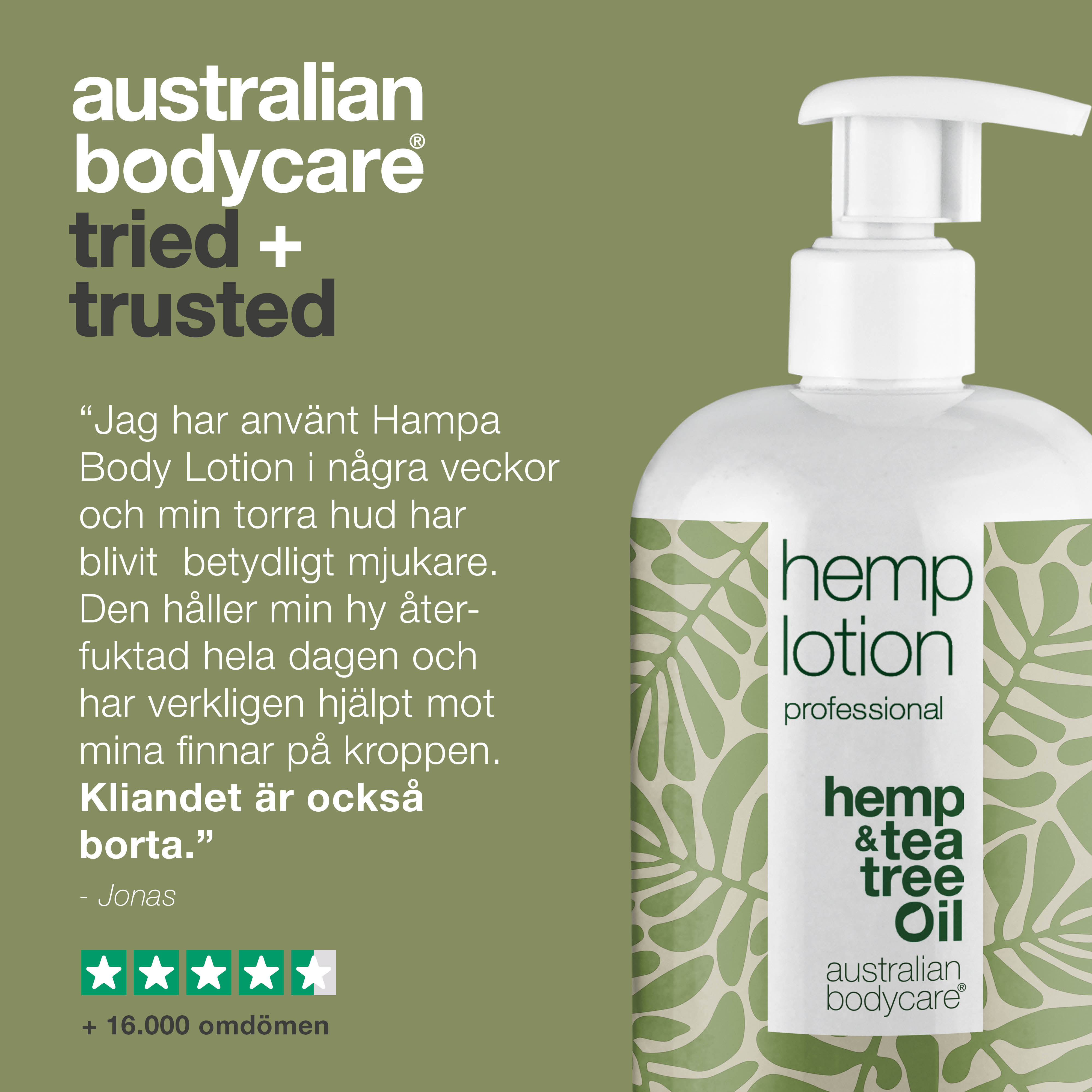 Hamp Body lotion — Fugtpleje med Hamp Olie til tør hud og mod bumser på kroppen