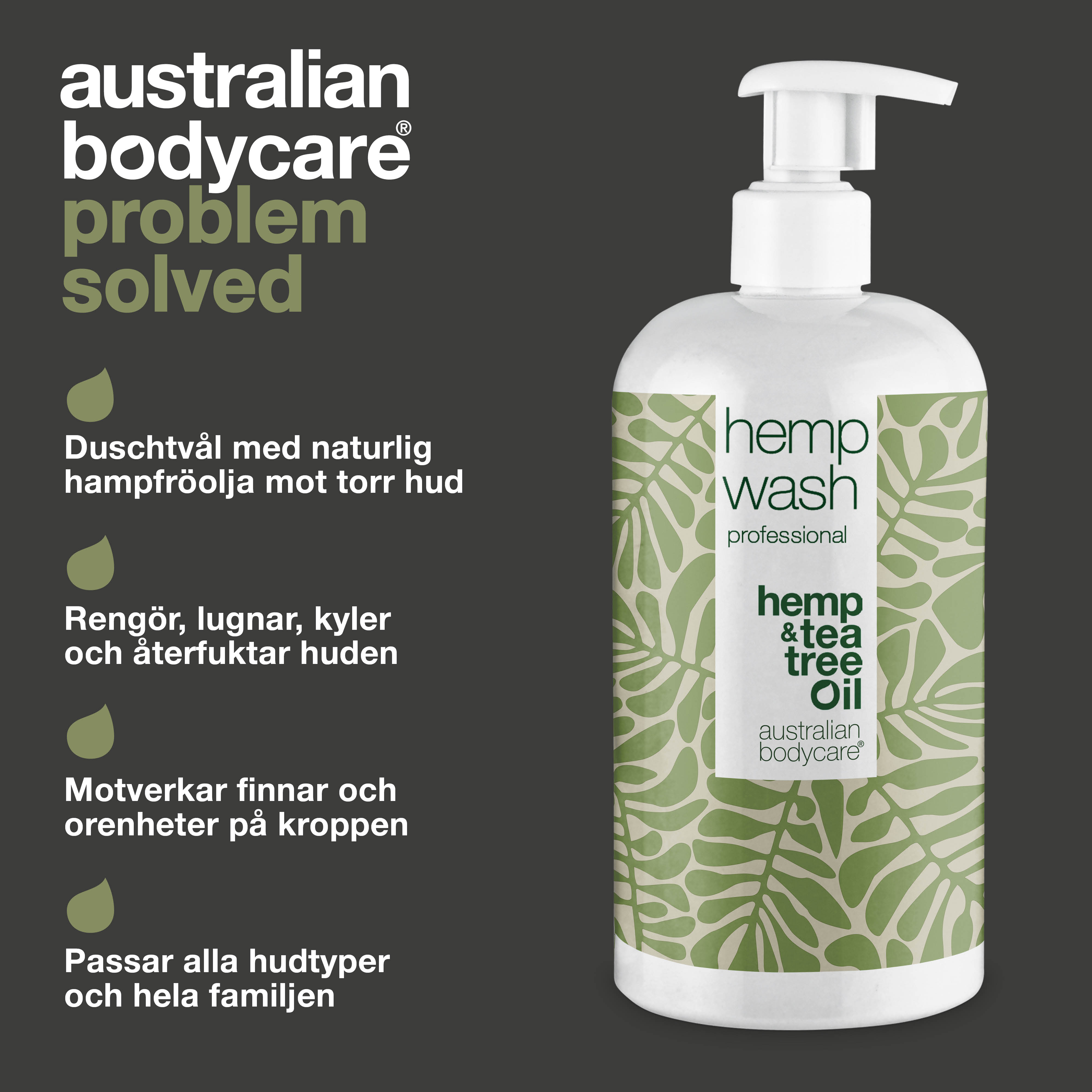 Hamp Shower Gel til uren hud — Body Wash med hamp olie mod tør og fedtet hud