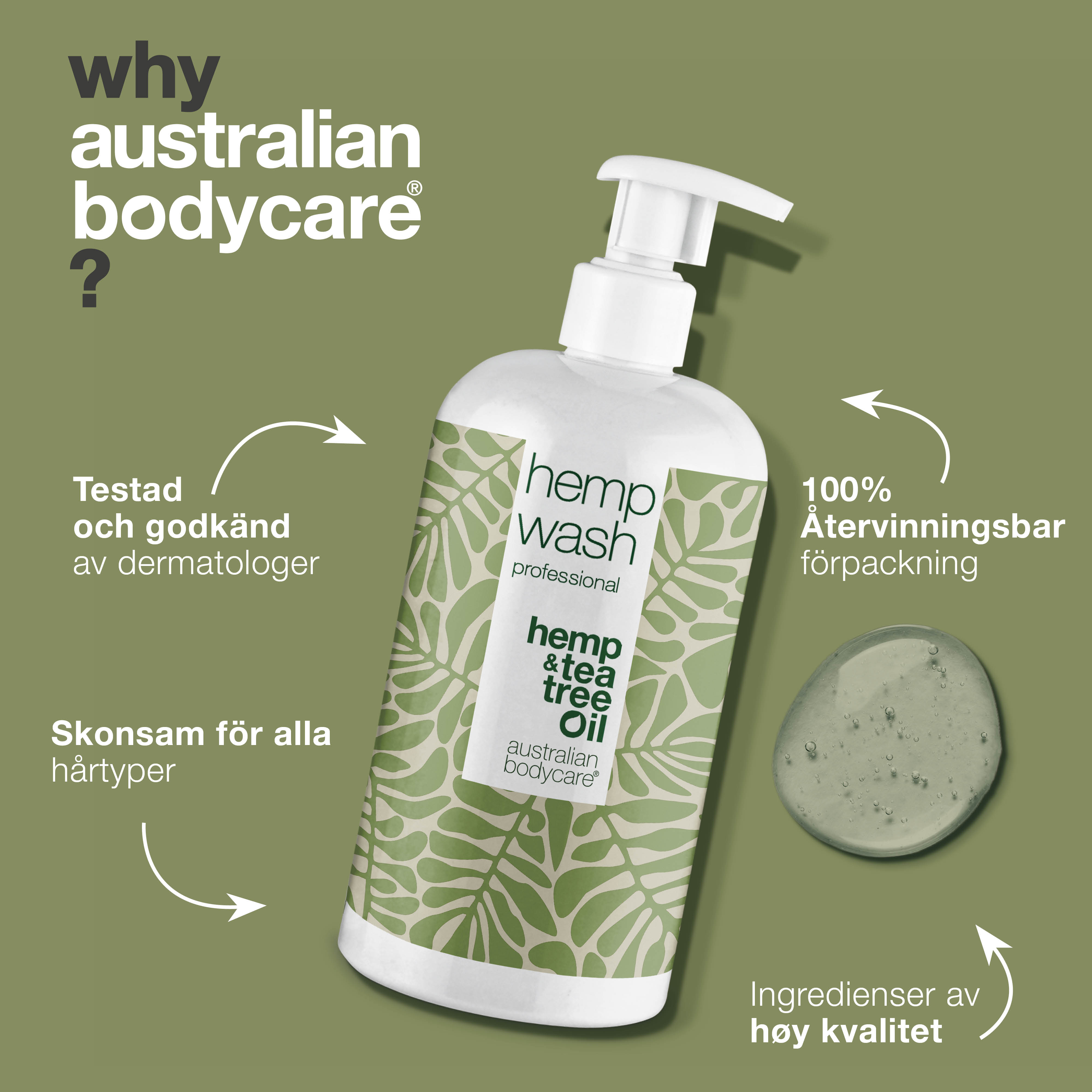Hamp Shower Gel til uren hud — Body Wash med hamp olie mod tør og fedtet hud