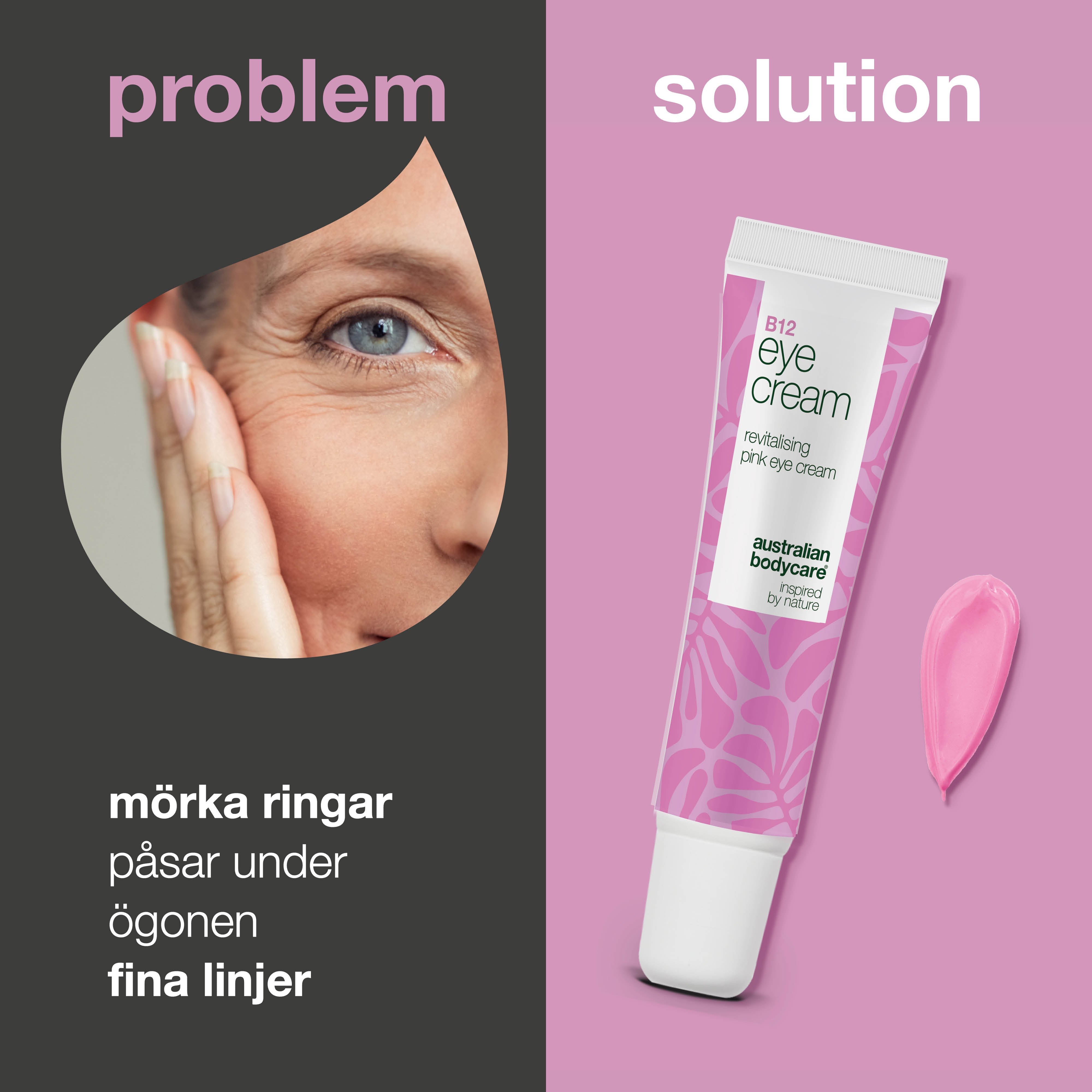 B12 ögonkräm mot påsar, mörka ringar och fina linjer — Effektiv B12 ögonkräm som reducerar påsar, mörka ringar och fina linjer. Återfuktande och uppstramande.