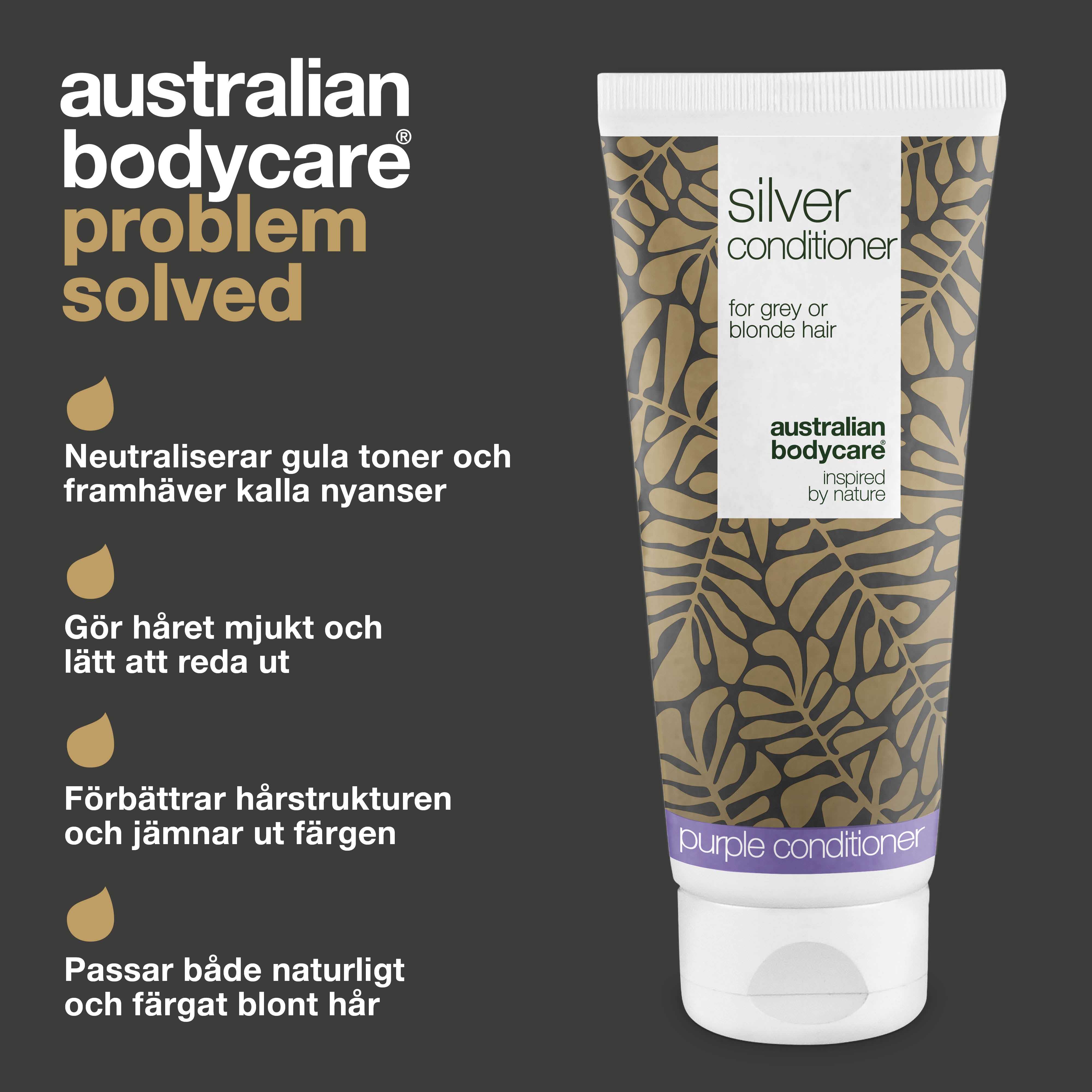 Silver Conditioner til gråt og blondt hår mod gule toner — Balsam med violette pigmenter fjerner gule toner og fremhæver kolde nuancer. Giver glans og styrker håret. Til både naturligt og farvet hår.