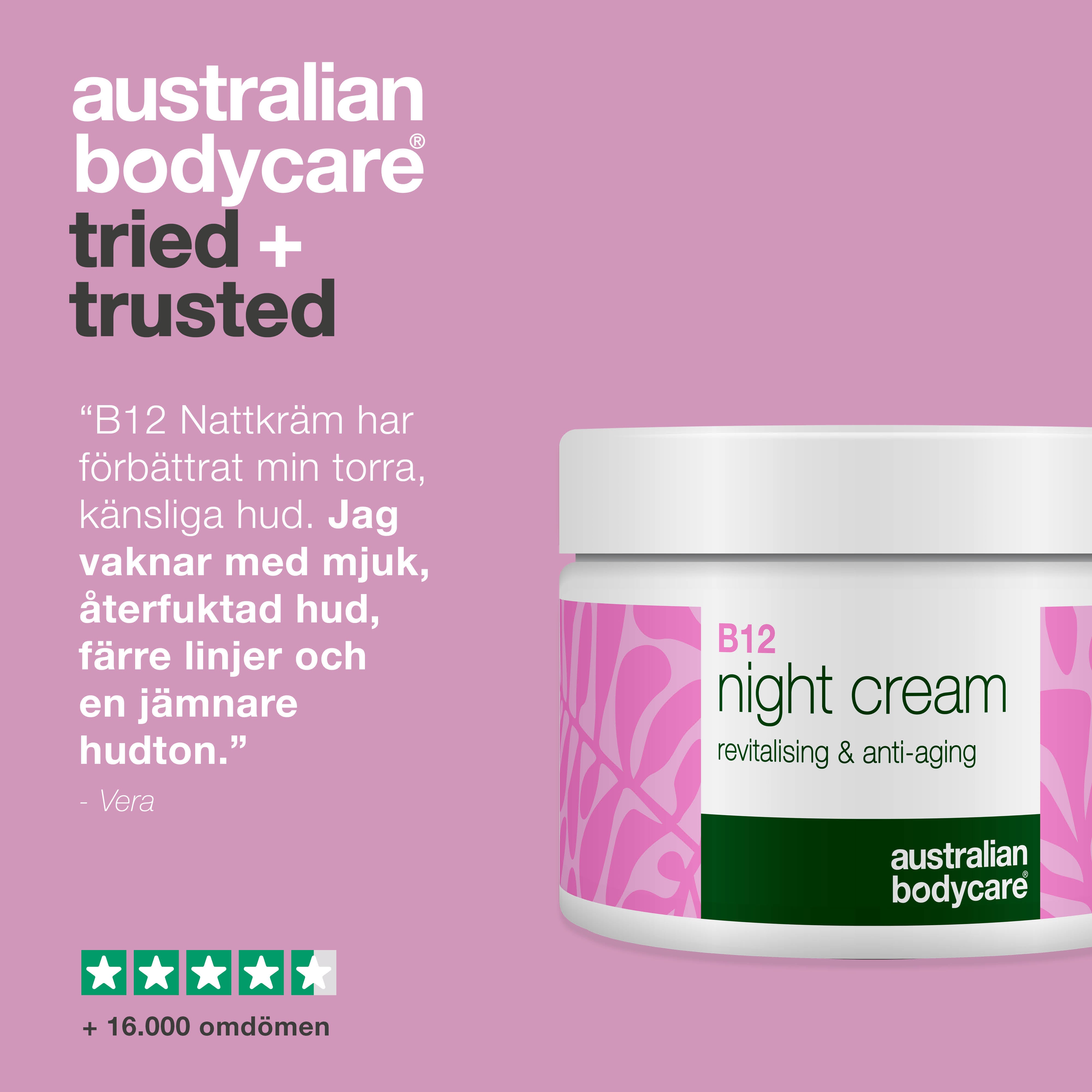 B12 Natcreme – Næring og Anti-Age til Blød og Strålende Hud — B12 Natcreme fugter, opstrammer og fornyer huden med naturlig glød.