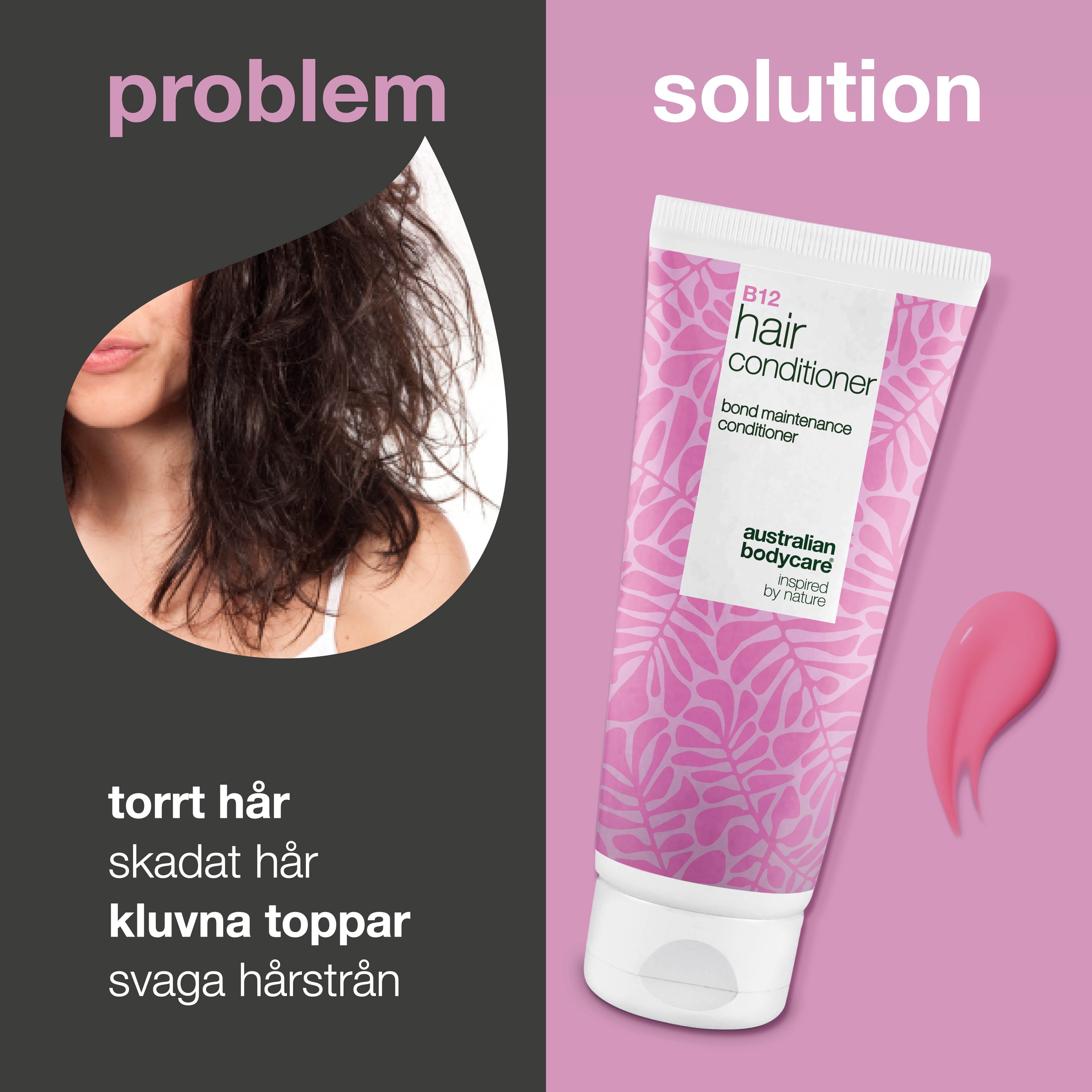 Vitamin B12 Hair Conditioner med bond-effekt – stärker och reparerar torrt, skadat hår.