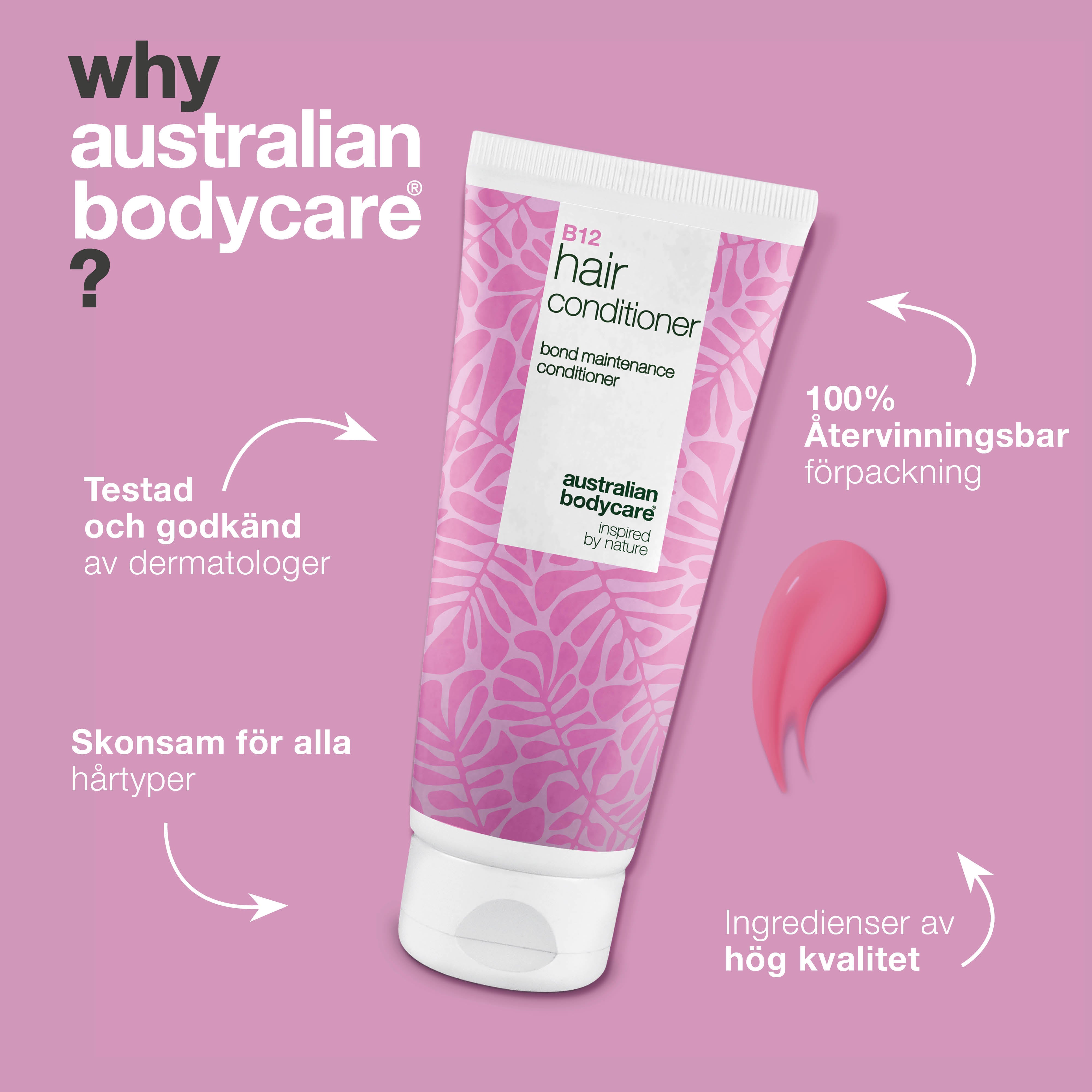 Vitamin B12 Hair Conditioner med bond-effekt – stärker och reparerar torrt, skadat hår.