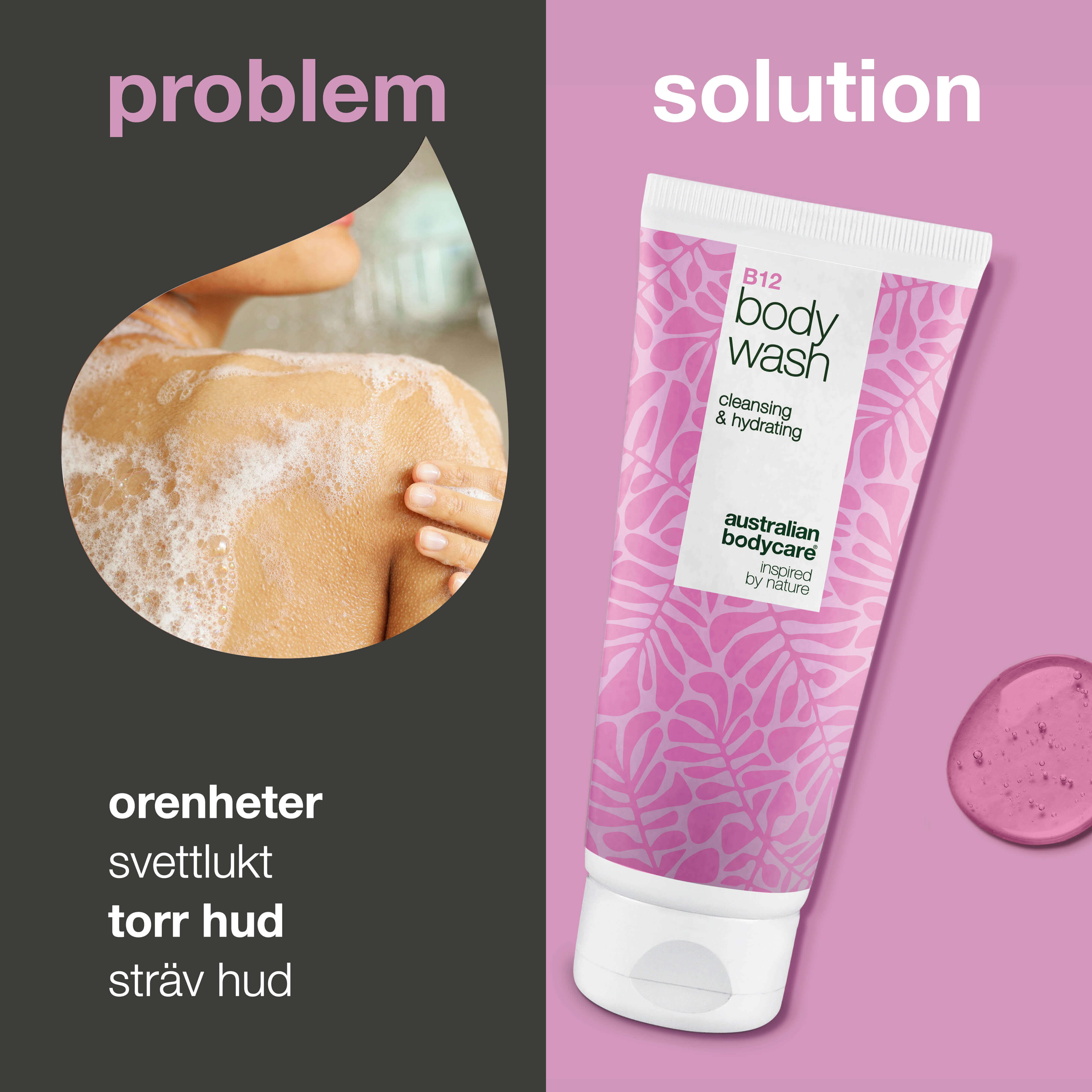 Body Wash med B12 – Återfuktning och vård för dagligt bruk — B12 Body Wash – daglig rengöring och återfuktning för mjuk hud.