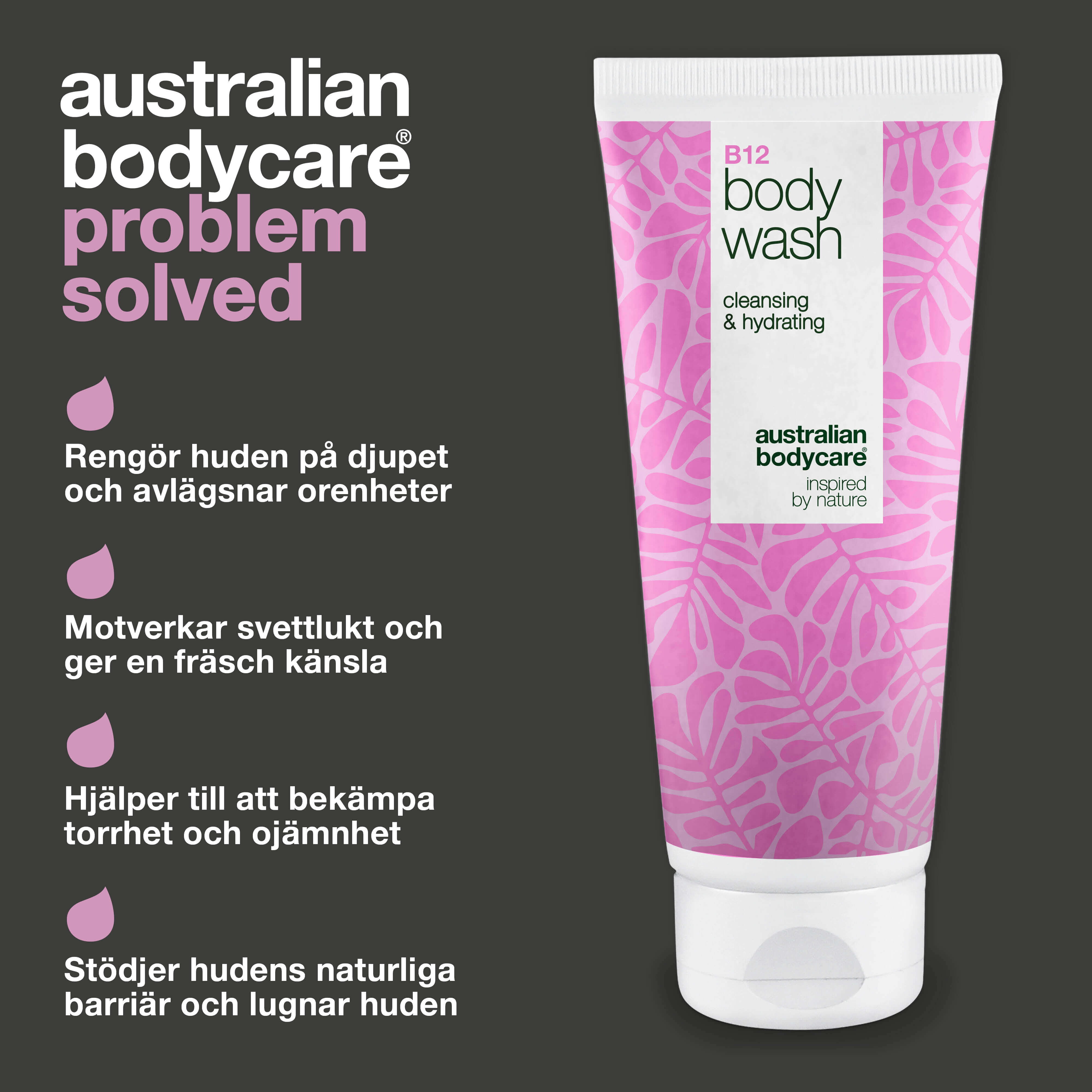 Body Wash med B12 – Återfuktning och vård för dagligt bruk — B12 Body Wash – daglig rengöring och återfuktning för mjuk hud.