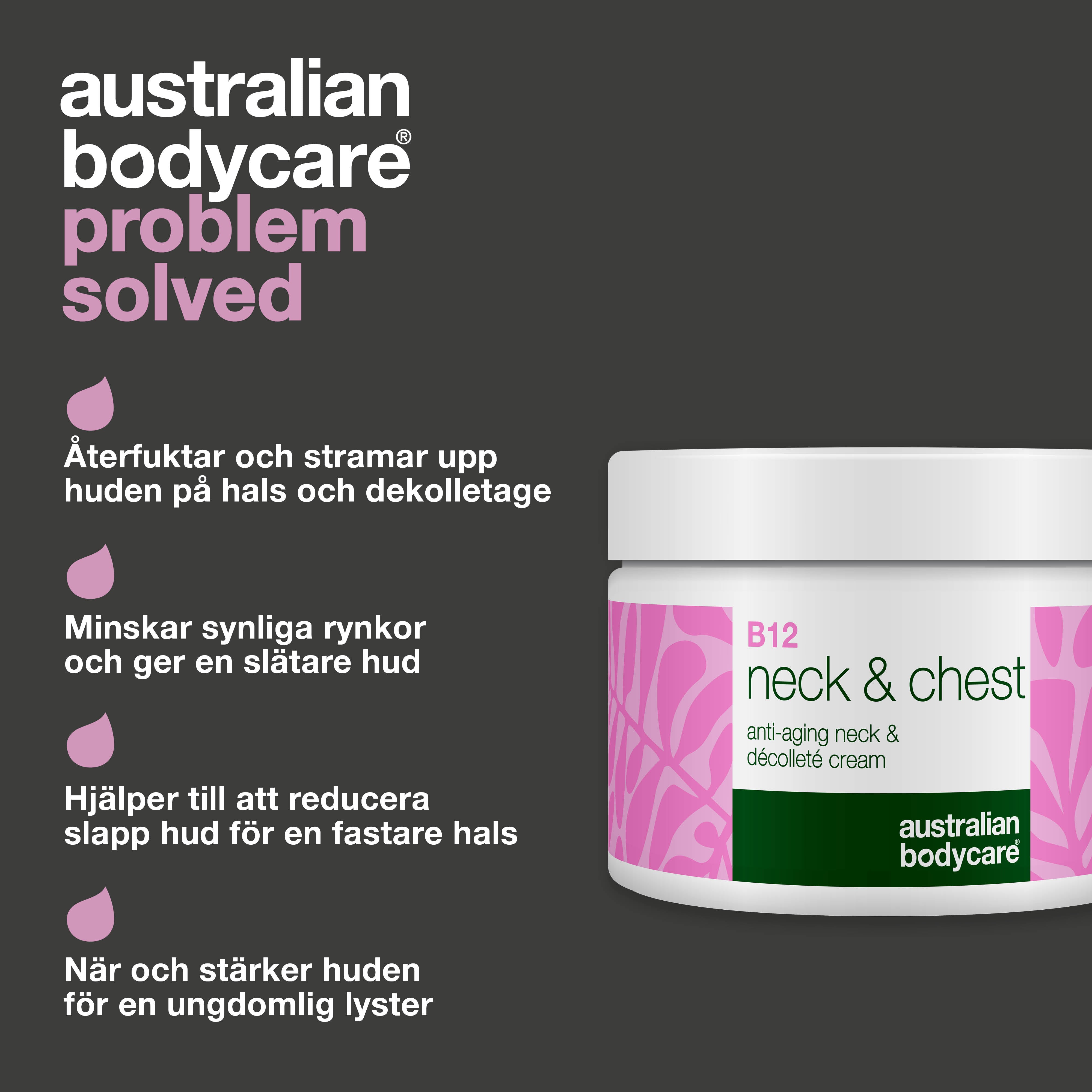 B12 Creme til Hals og Bryst – Reducer rynker og slap hud — B12 Hals- og Dekolletécreme fugter, opstrammer og mindsker rynker. For en glat og ungdommelig hud.
