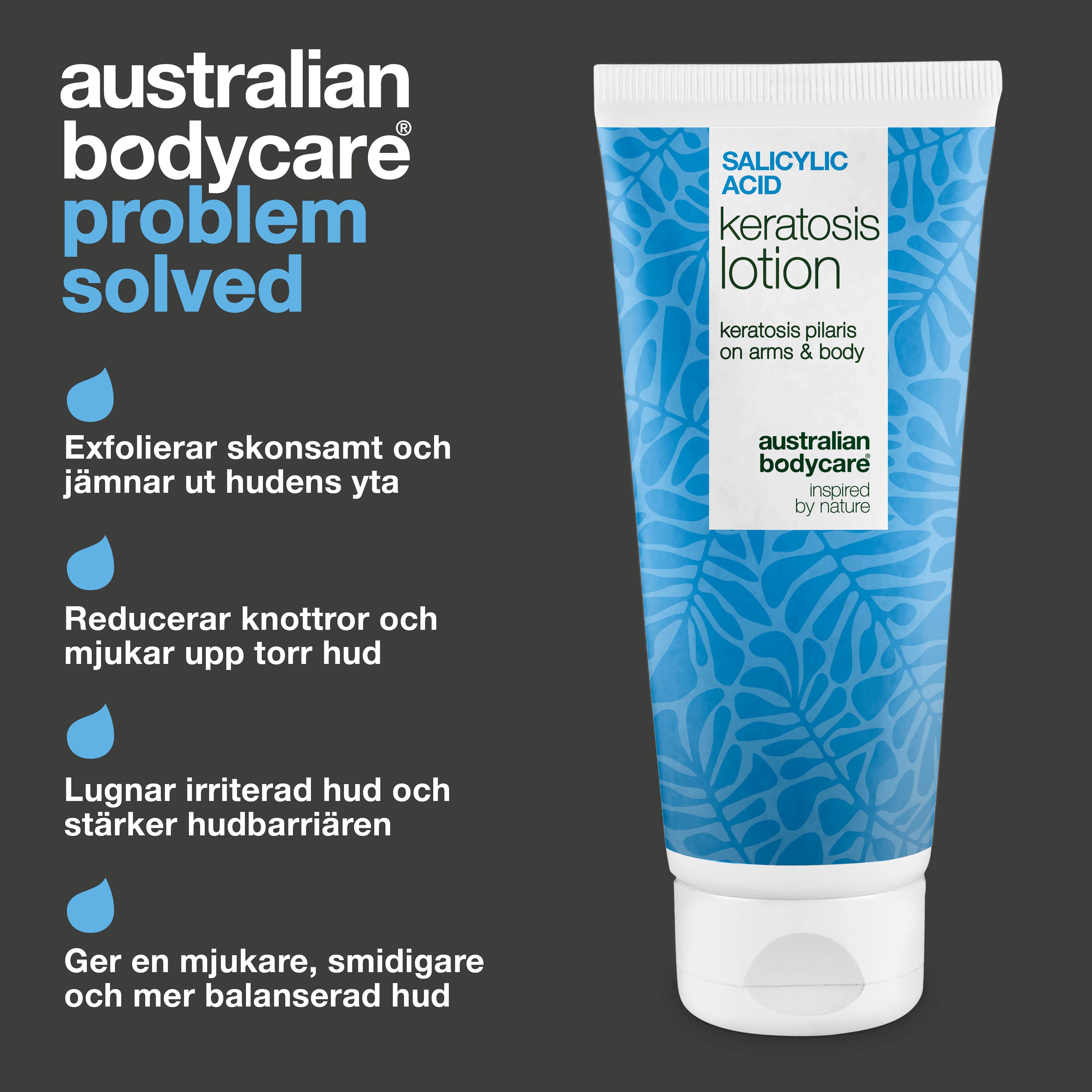 Body lotion mot keratosis pilaris och torr, knottrig hud — Body lotion mot keratosis pilaris. Jämnar ut med salicylsyra, niacinamid och zink. Perfekt för torr och ojämn hud.