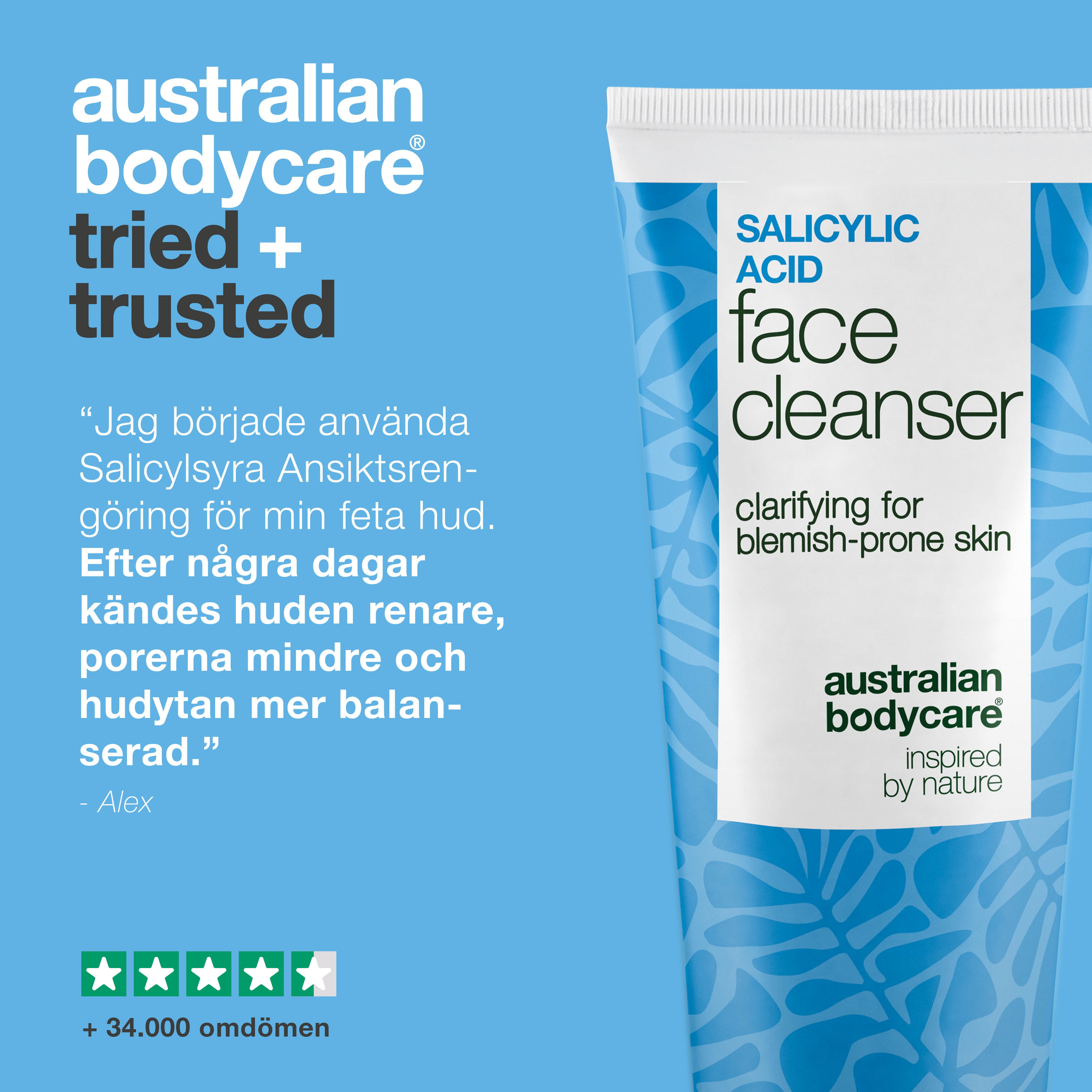 Salicylsyra Ansiktsrengöring mot finnar och pormaskar – rengör porerna och balanserar huden