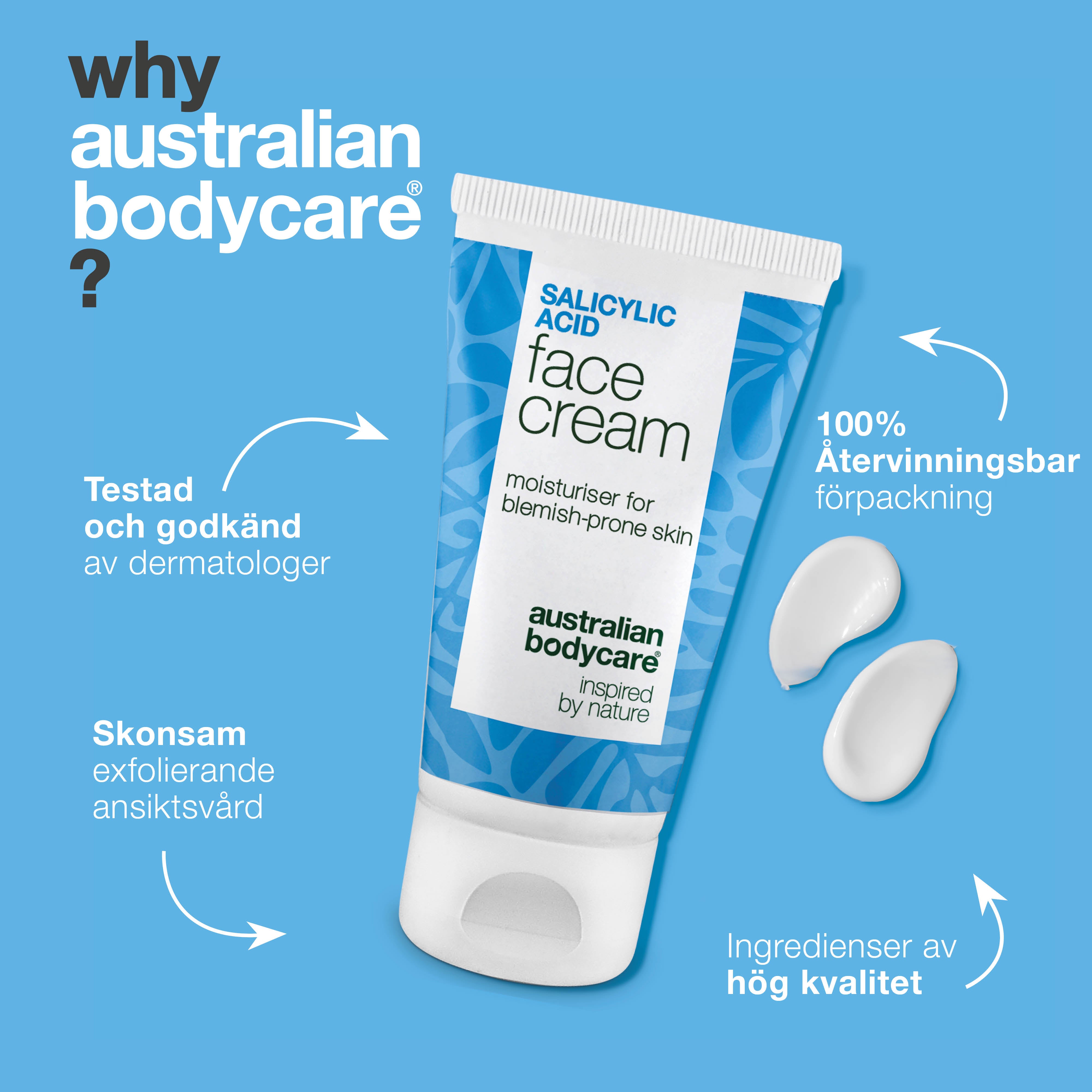 Ansiktskräm med salicylsyra mot finnar och pormaskar – rengör porer och balanserar fet hud